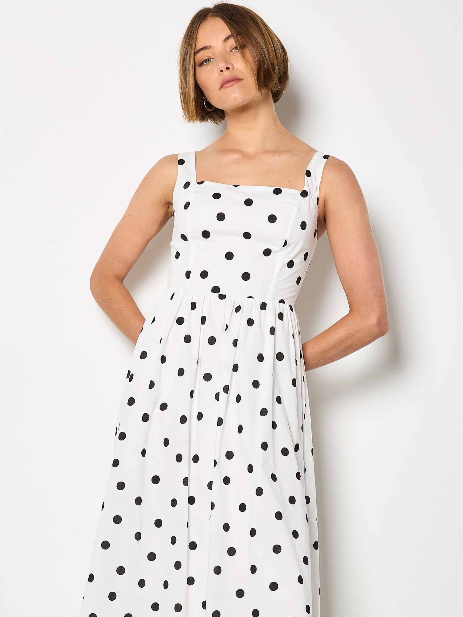 Apricot Midikleid »Midi-Kleid mit Polka-Dot« mit Smokdetails