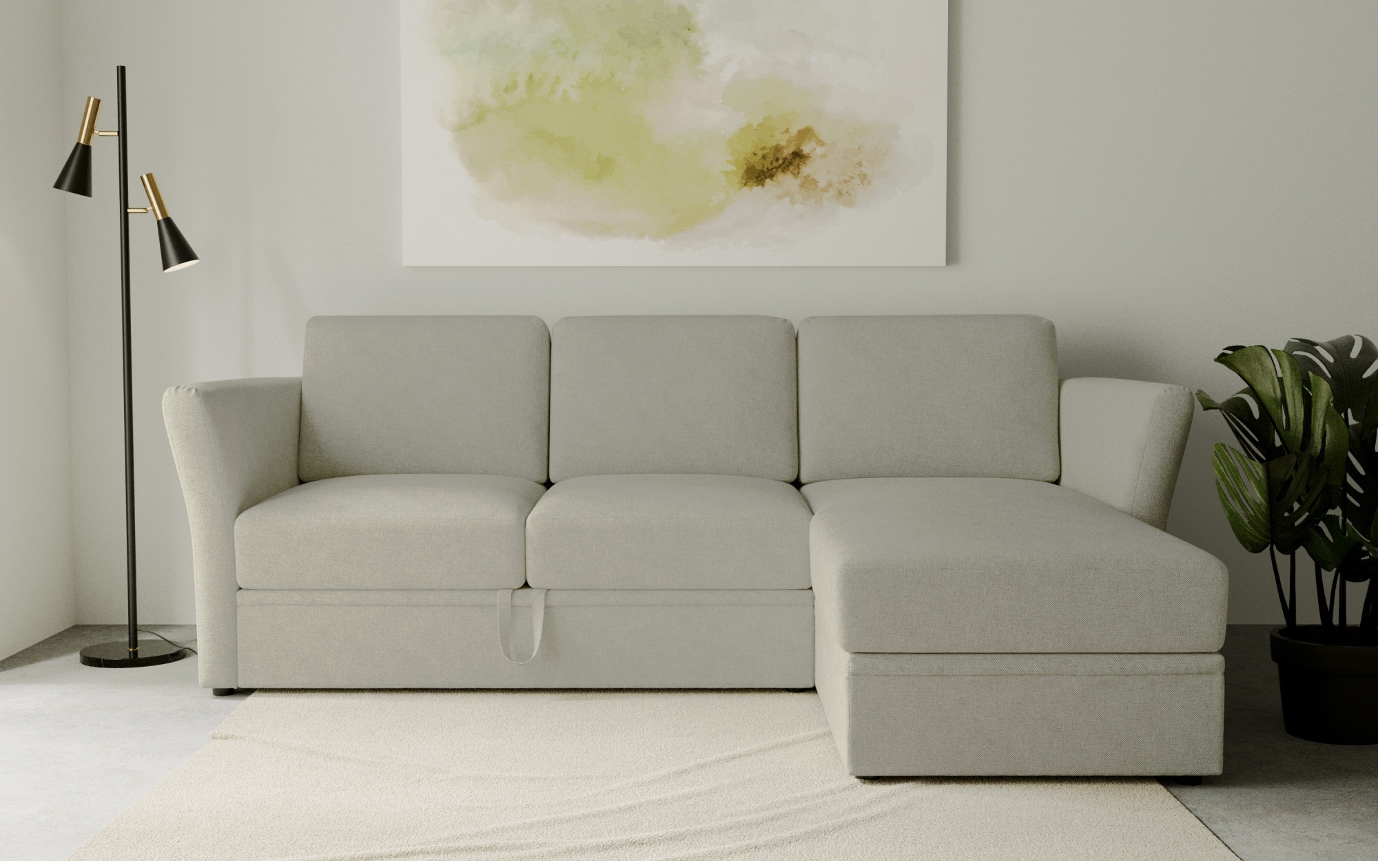 OTTO home Ecksofa "Lavars, L-Form, Schlafsofa" mit Bettfunktion und Stauraum, in zwei verschiedenen Bezugsqualitäten