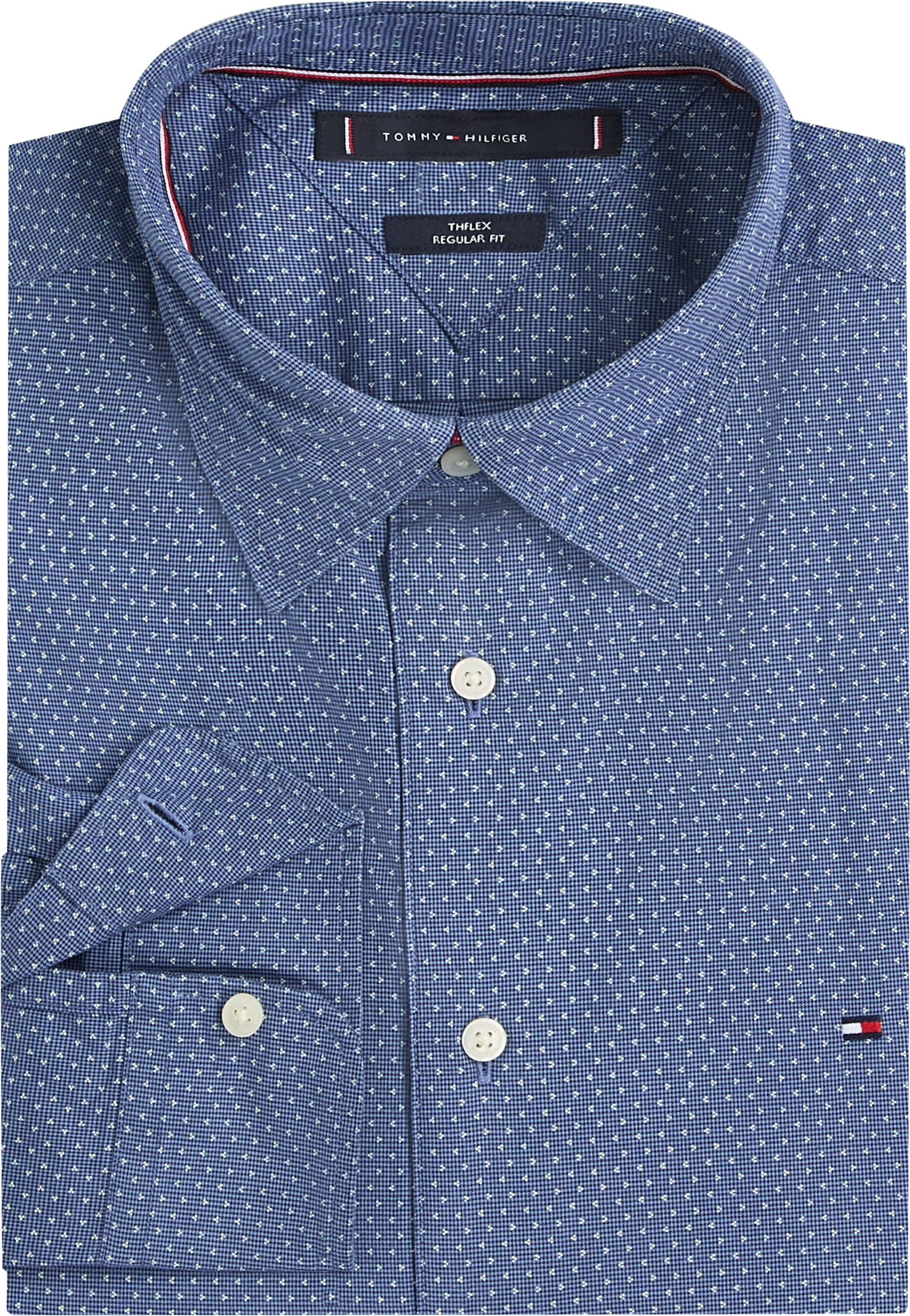 Tommy Hilfiger Langarmhemd »FLEX POPLIN MINI PRINT RF SHIRT«, regular fit, Kentkragen