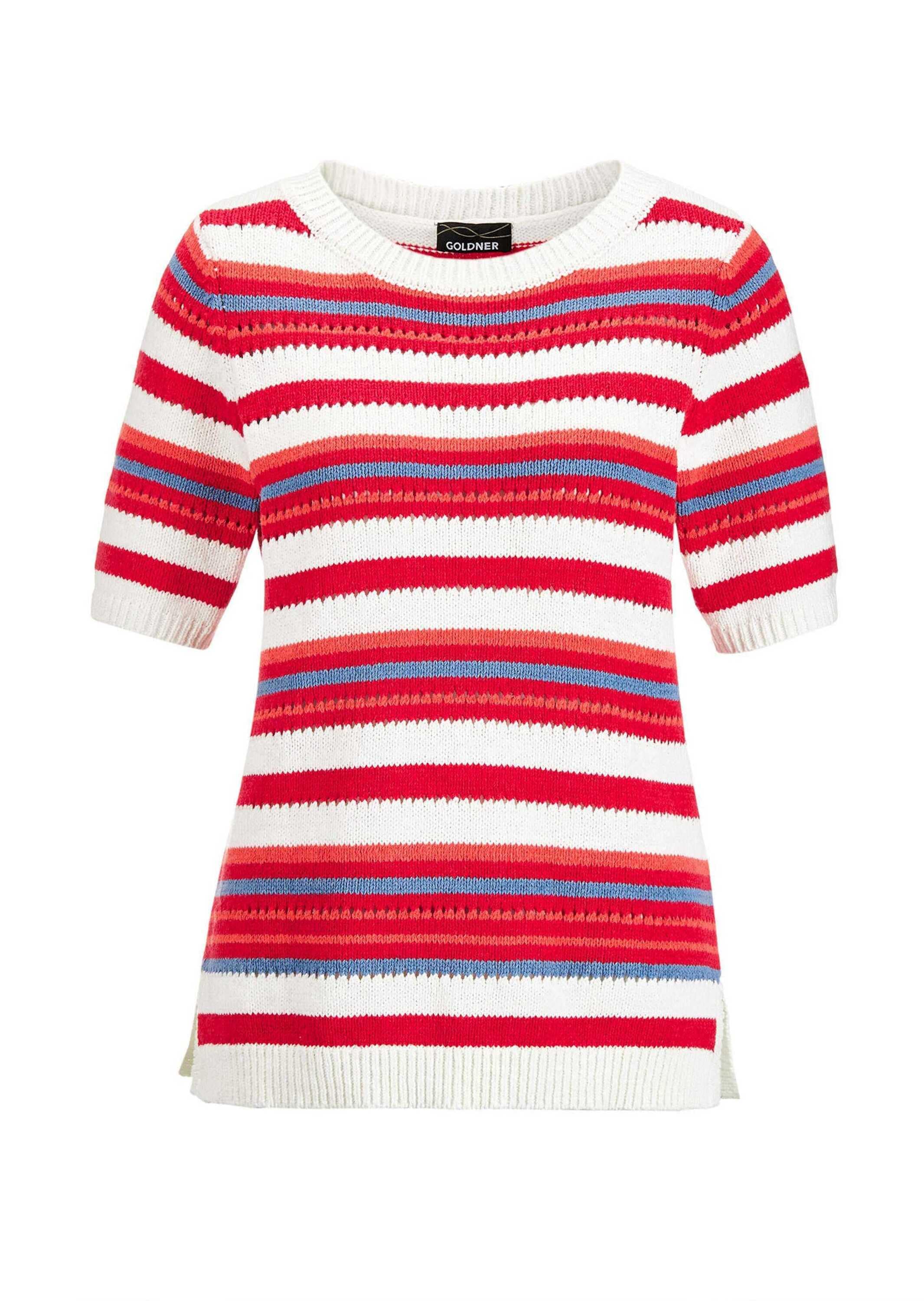 GOLDNER Rundhalspullover "Streifenpullover mit U-Boot-Ausschnitt" günstig online kaufen