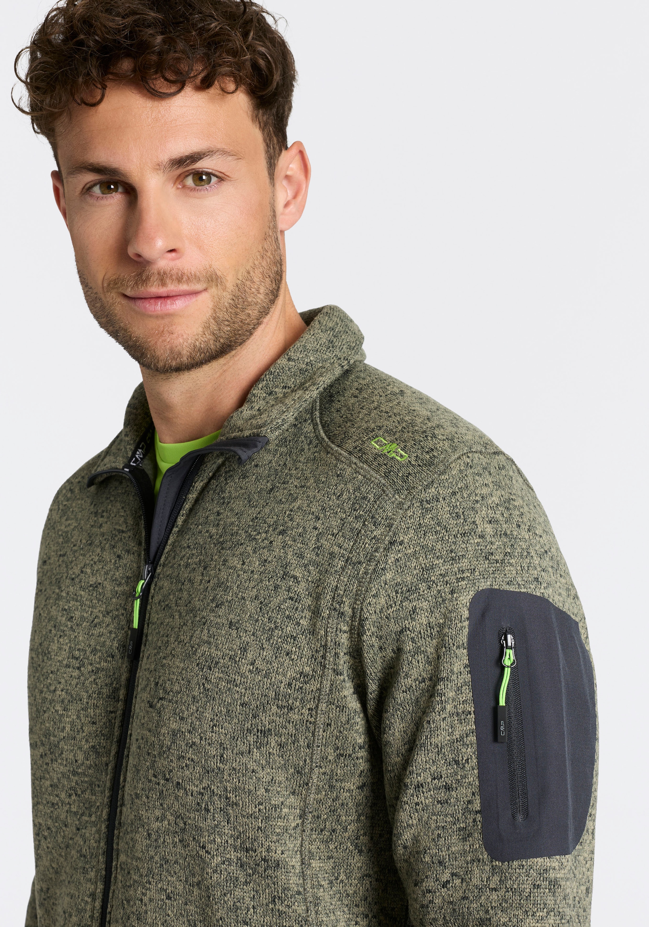 CMP Strickfleecejacke »MAN JACKET« ohne Kapuze hochschließender Kragen, mit zwei Eingrifftaschen, atmungsaktiv