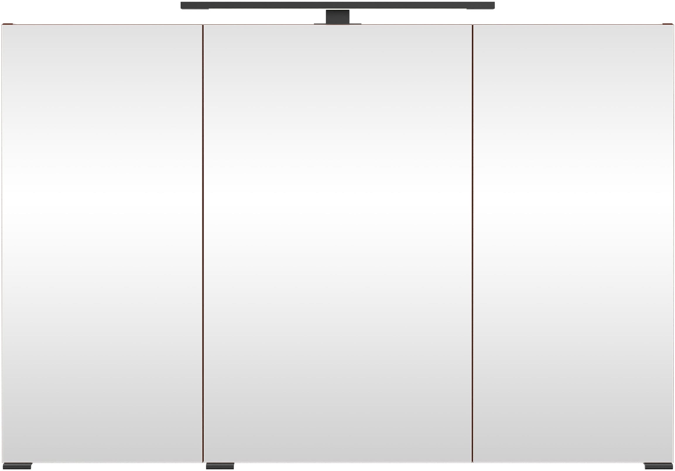 welltime Spiegelschrank »SALVADA, 3D-Spiegelschrank 100 cm, gedämpfte Scharniere, LED-Lampe« Rot, Front und Korpus aus hochwertigen MDF, Anti-Finger-Print