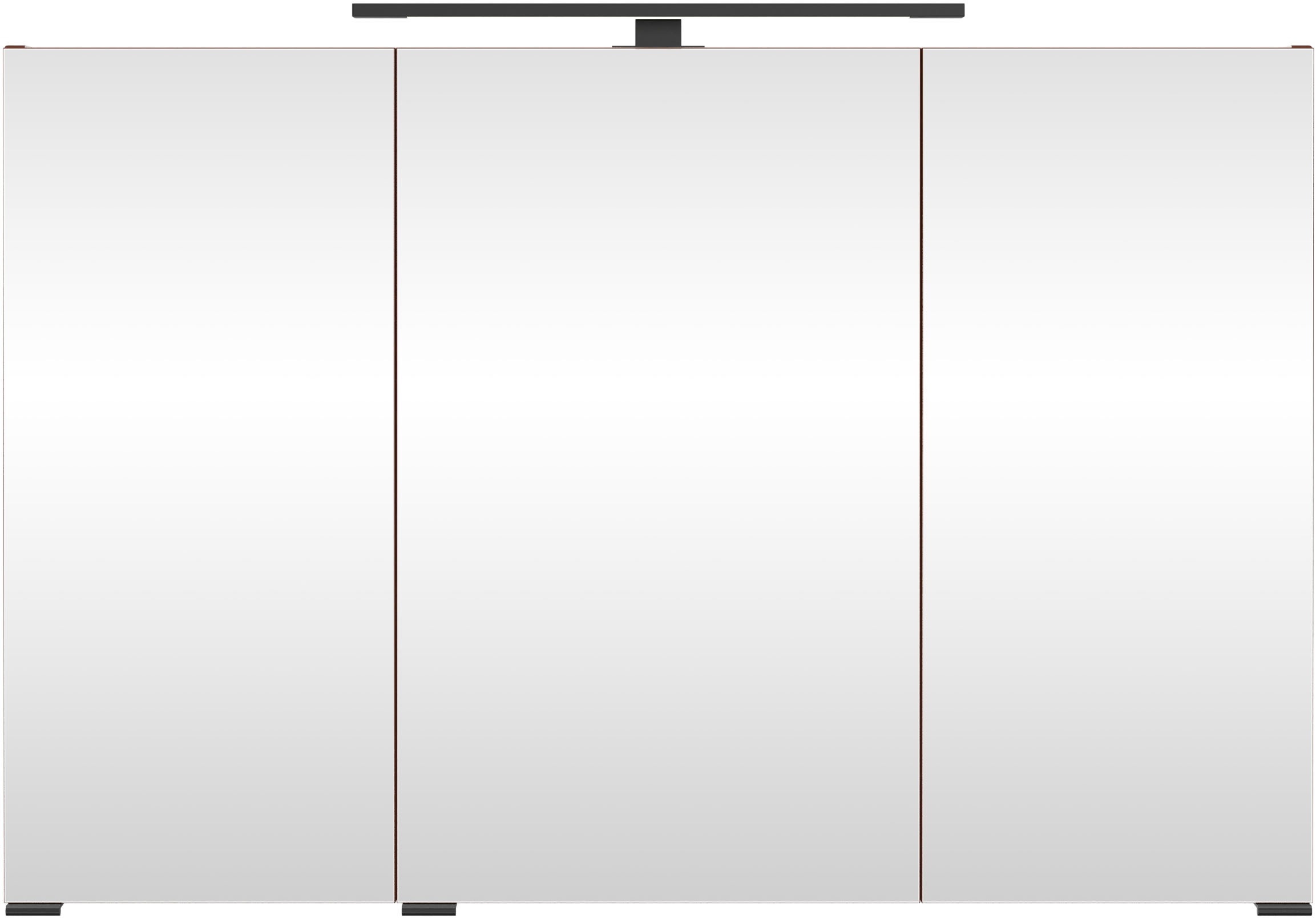 Thumbnail - welltime Spiegelschrank "SALVADA, 3D-Spiegelschrank 100 cm, gedämpfte Scharniere, LED-Lampe" Rot, Front und Korpus aus h...