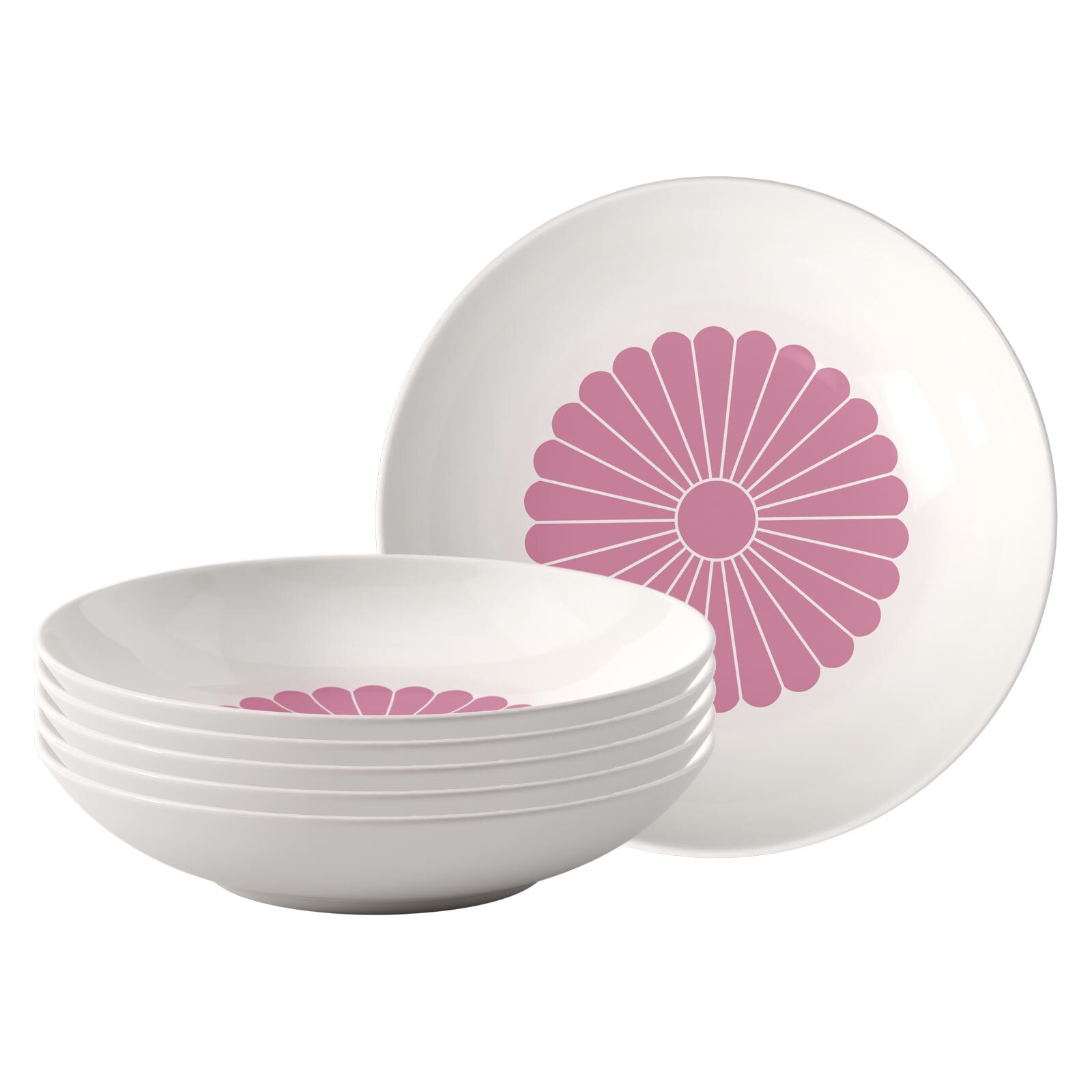 Villeroy & Boch Pastateller "Pastaschalen Fleur Couleur ø 24 cm 6er Set"