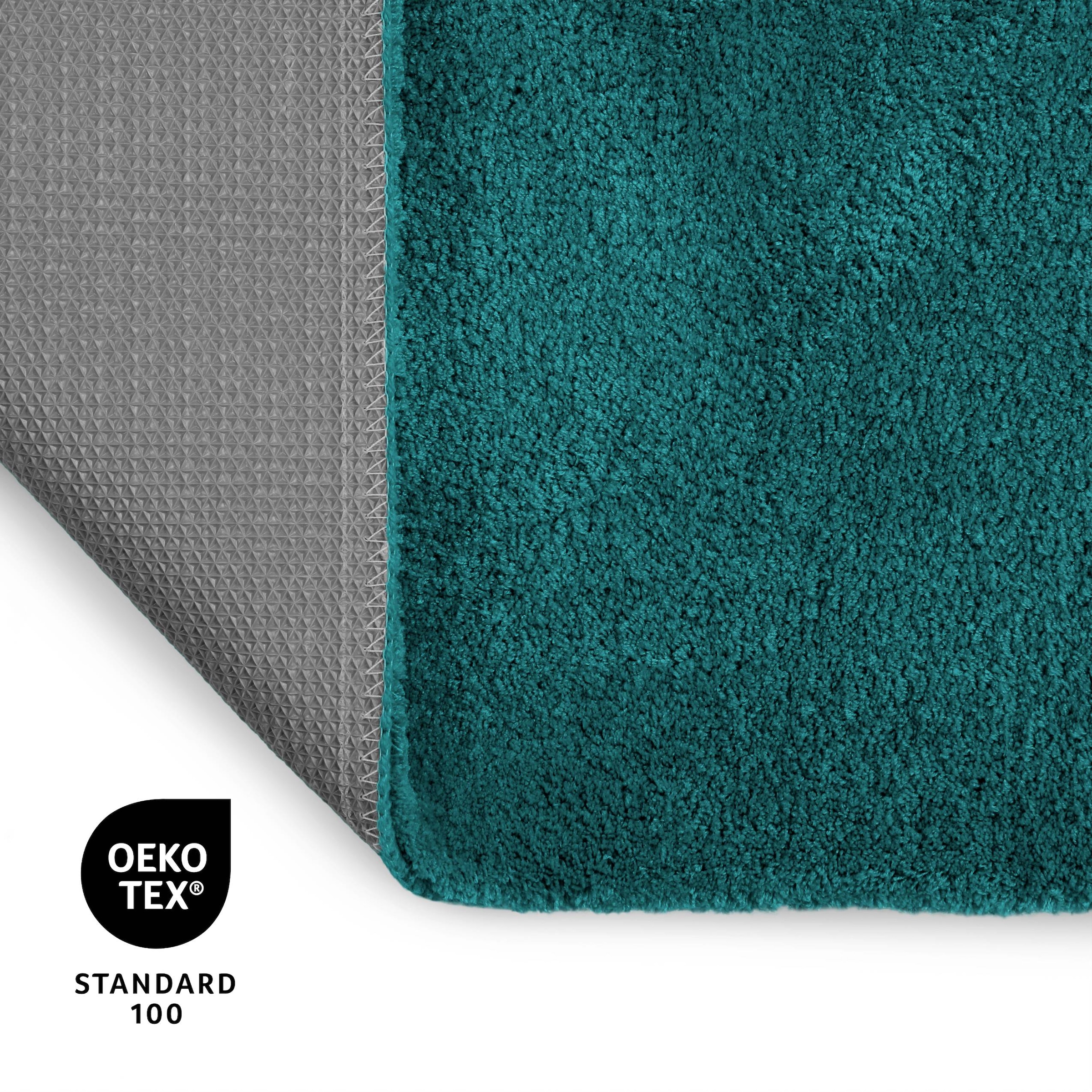 my home Badematte »Neele«, rutschhemmend beschichtet, schnell trocknend, Badteppich, getuftet, modern, Uni, antirutsch, flauschig, hochflor