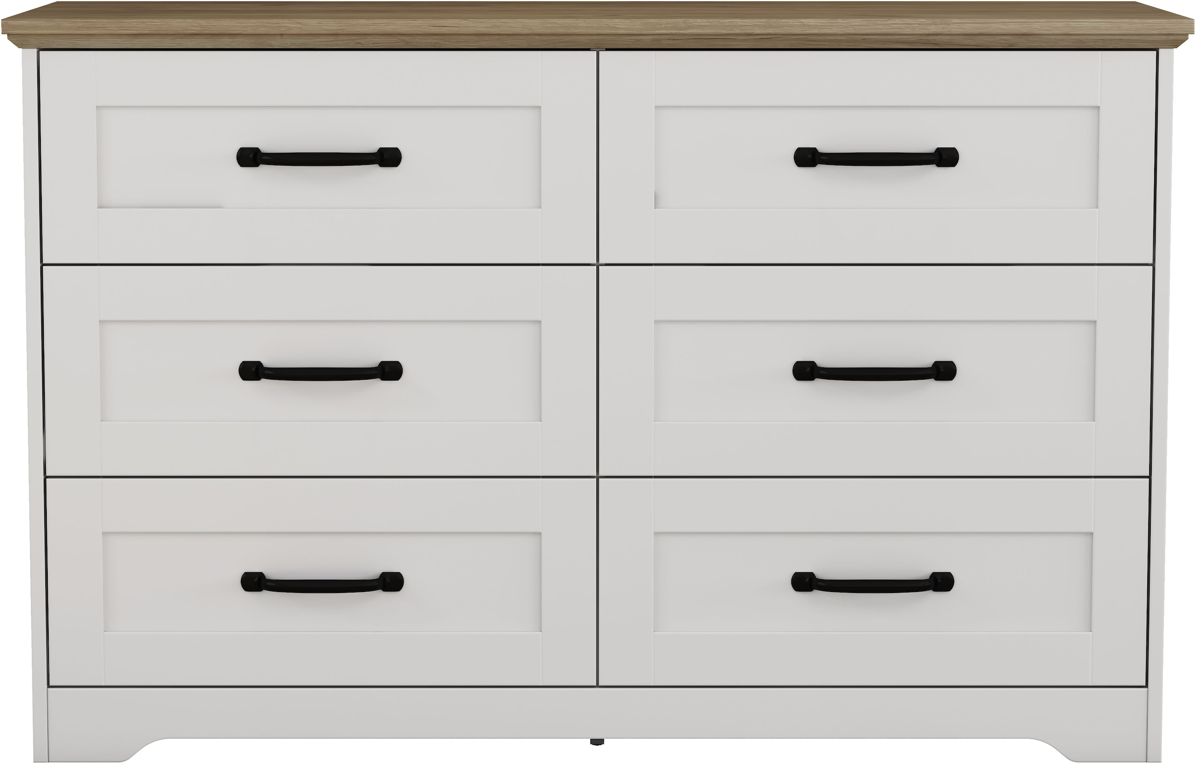 OTTO home Schubkastenkommode "Emmilia Sideboard Schubladenschrank Wäscheschrank im Landhaus Design" Scandi Design mit 6 Schubladen für viel Stauraum im Schlafzimmer, Schrankkommode in hochwertiger Qualität
