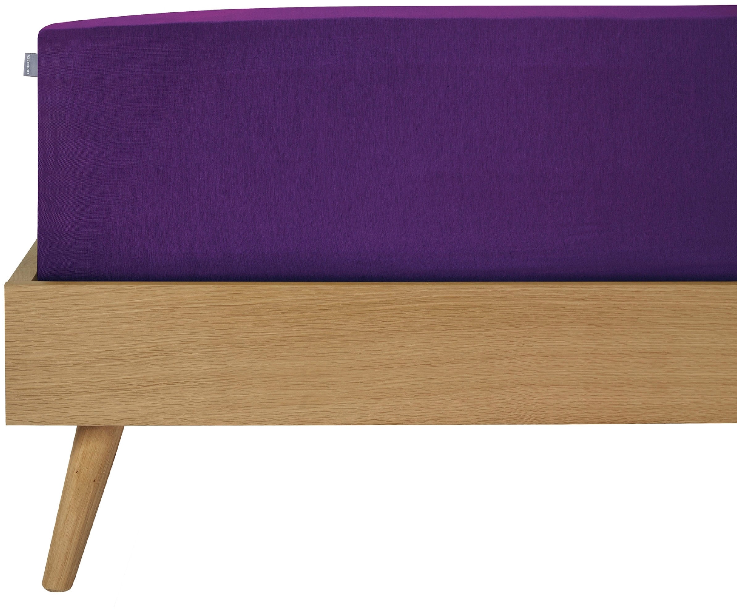 Spannbettlaken SCHIESSER, B:180cm L:200cm, lila, Jersey, Obermaterial: 100% Baumwolle, Bettlaken, "Jessi aus 100% Baumwolle", für Matratzen bis zu 22