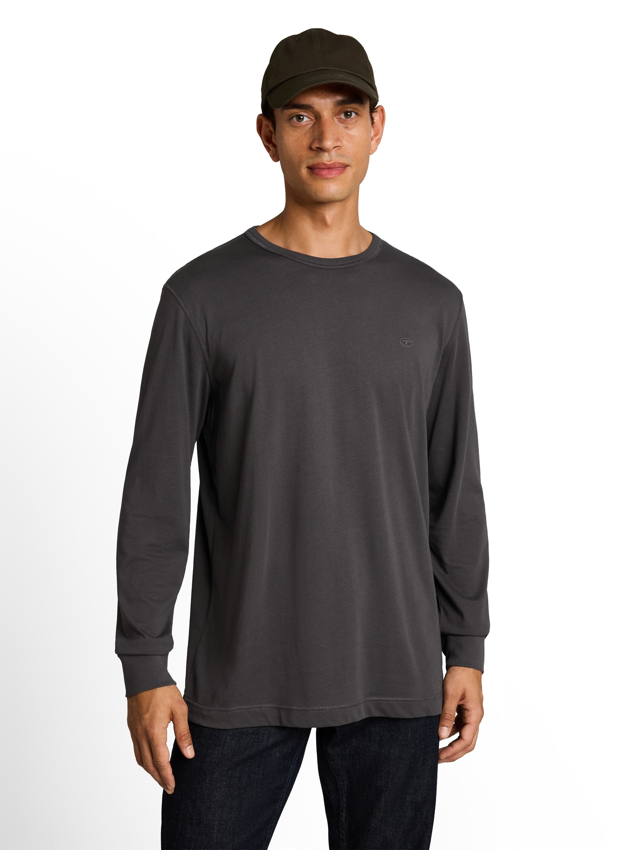 TOM TAILOR Langarmshirt mit Logo Stickerei