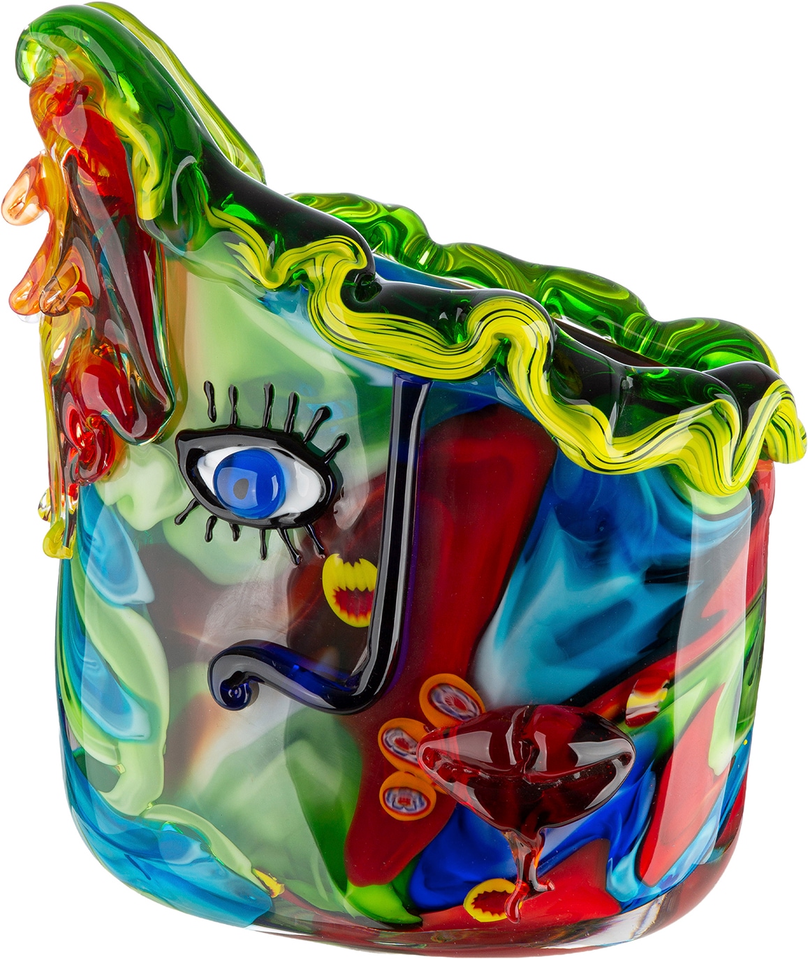 GILDE Tischvase »Gesichtsvase Larissa mehrfarbig H. 29 cm« Gesichtsvase, Glas, Blumenvase, künstlerisch, modern, Geschenkidee