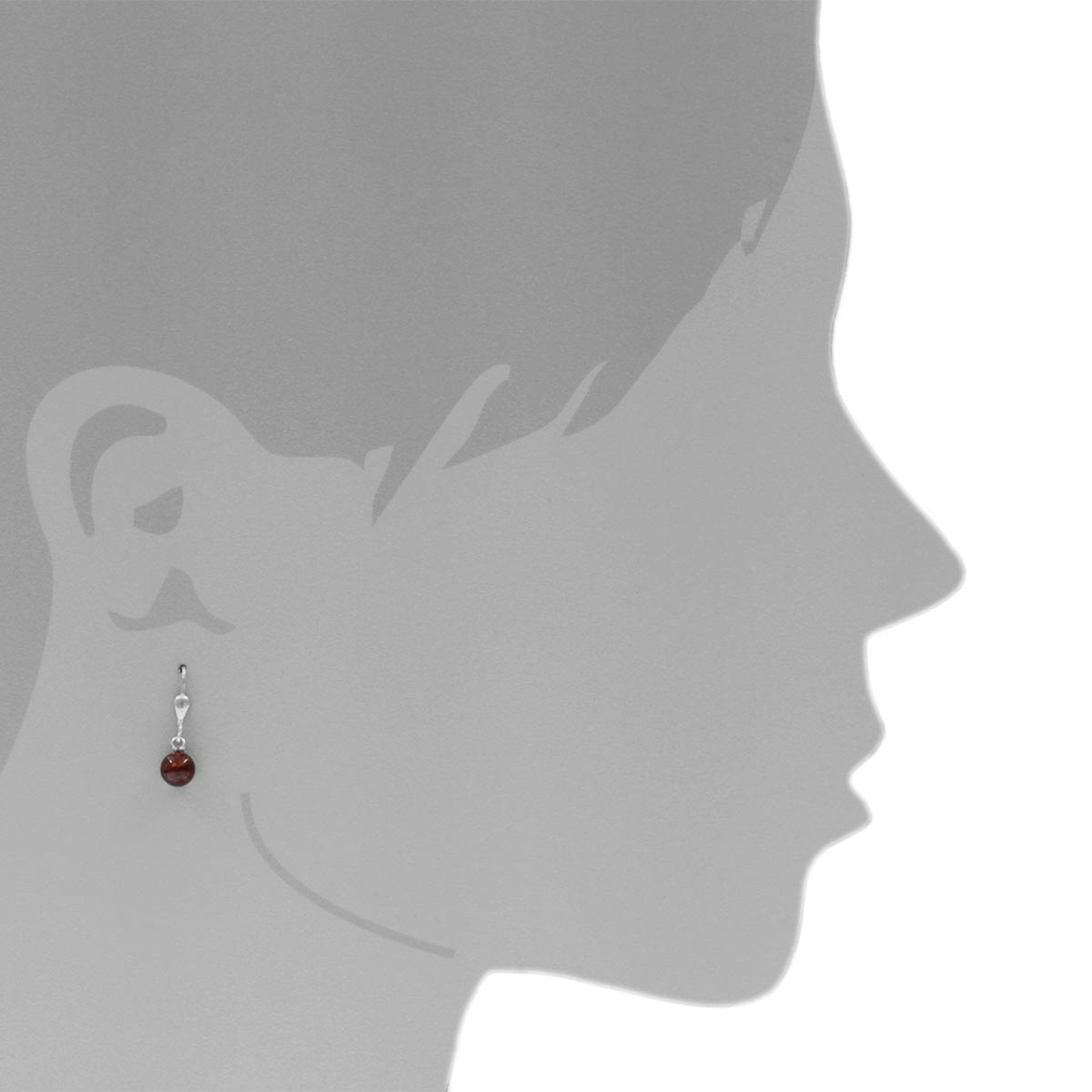 OSTSEE-SCHMUCK Paar Ohrhänger »- Kugel 6 mm - Silber 925/000 - Bernstein«