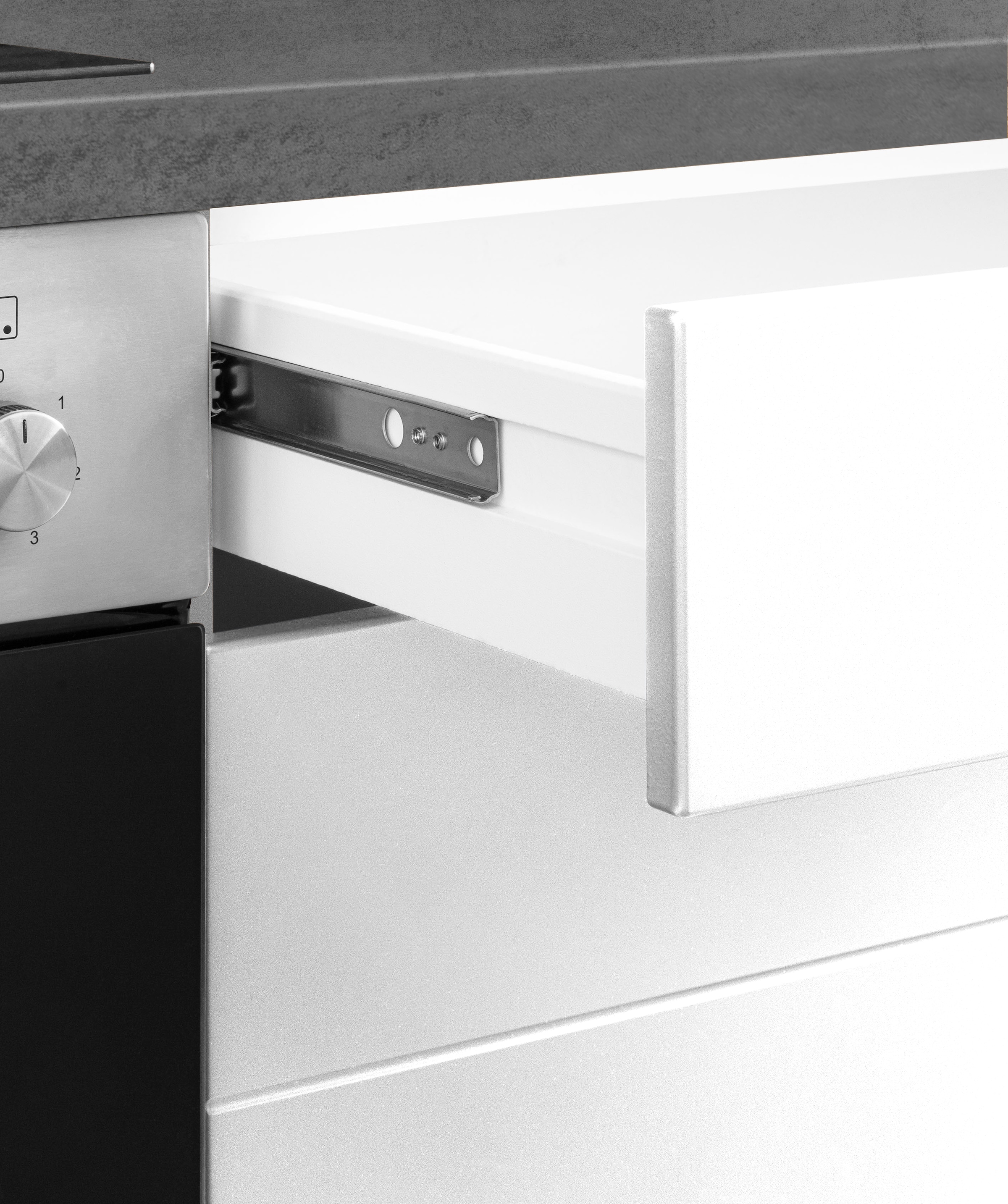 KOCHSTATION Küchenzeile »KS-Luhe« 300 cm breit, wahlweise mit oder ohne E-Geräten, gefräste MDF-Fronten