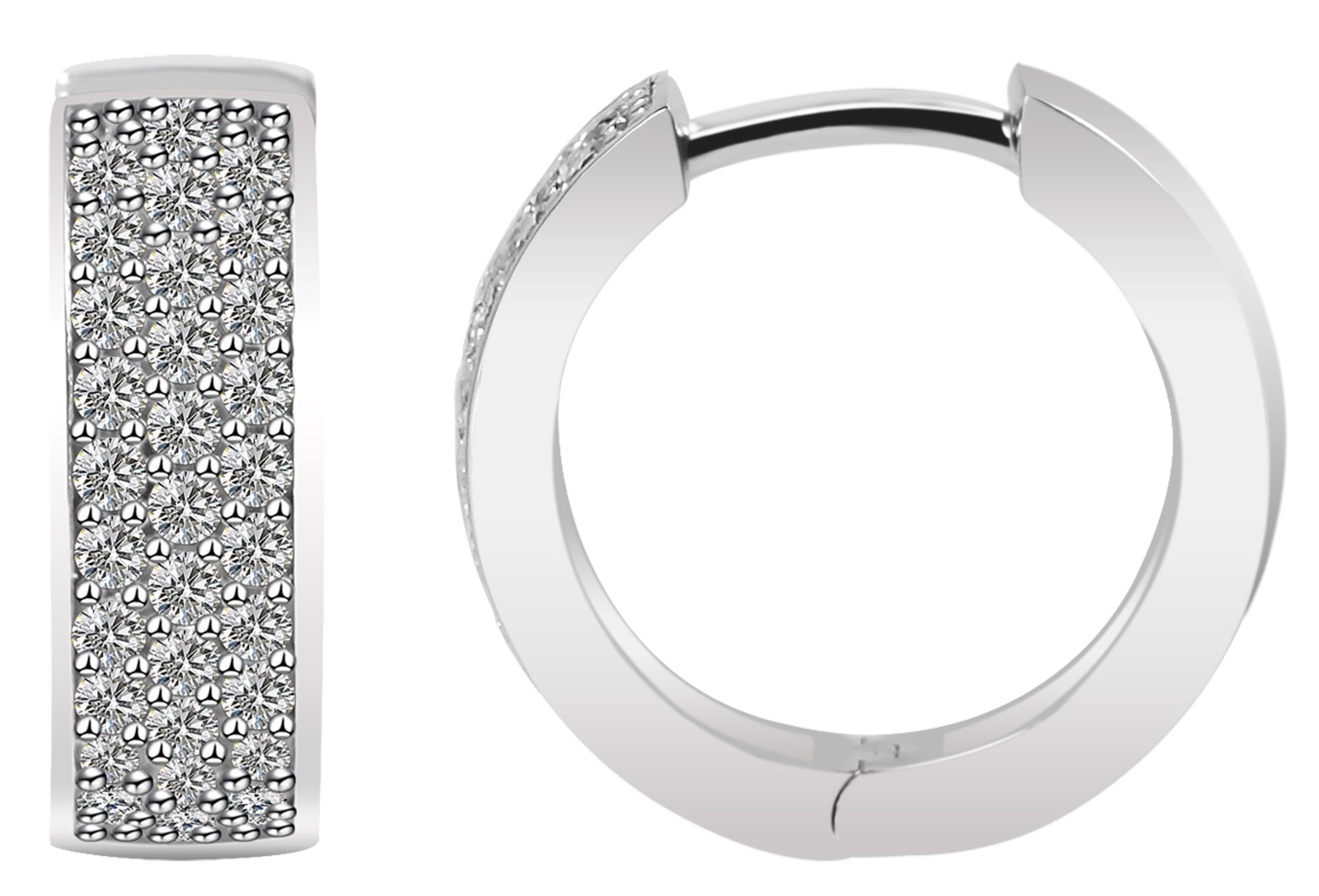 Adelia´s Klappcreolen »Damen Ohrringe – Klappcreole aus 925 Silber mit Zirkonia« Ideal als Geschenk zum Jubiläum