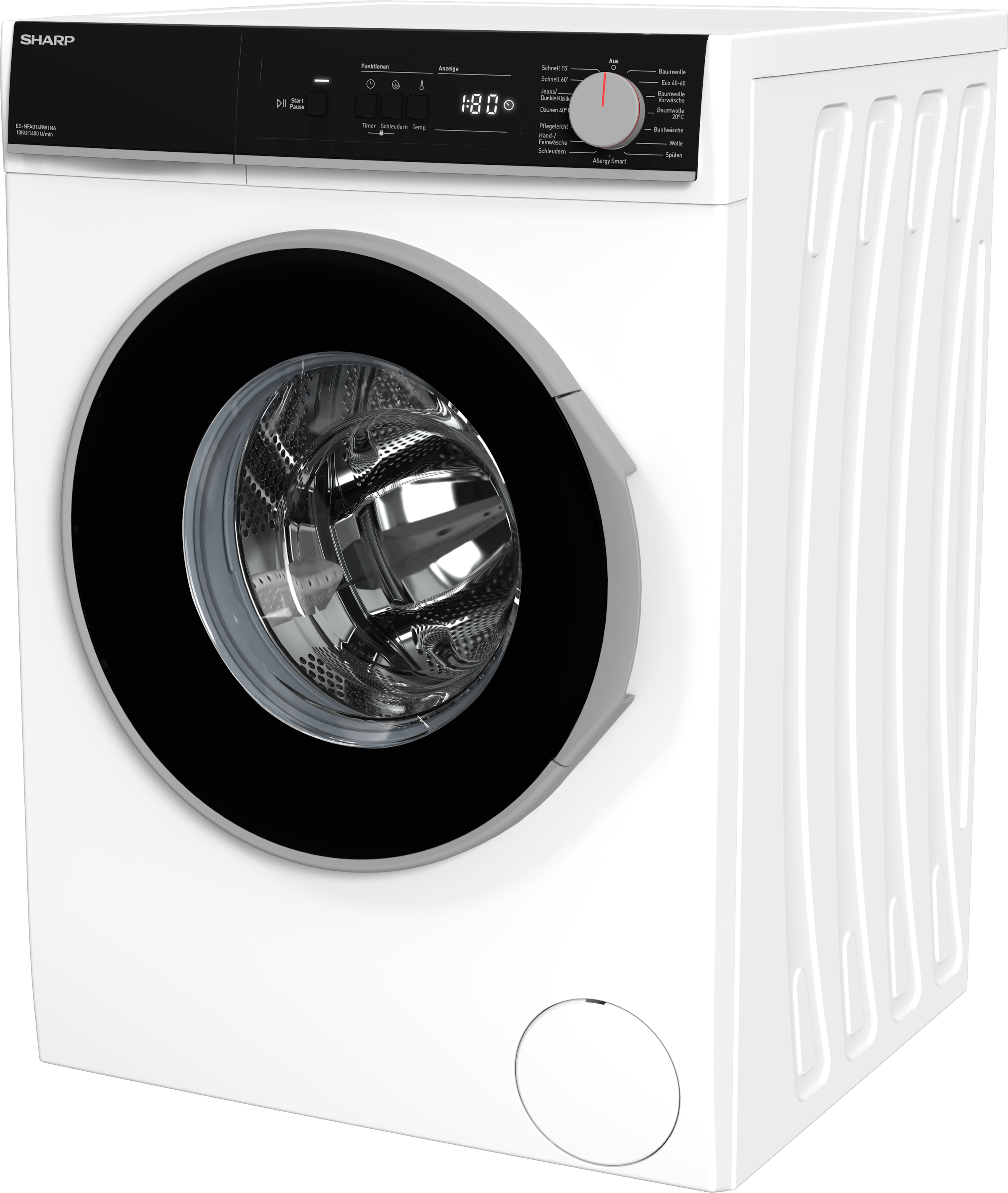 Sharp Waschmaschine »ES-NFA014BW1NA-DE« 10 kg 1400 U/min AllergySmart für Allergiker: Entfernt bestimmte Allergene & Bakterien
