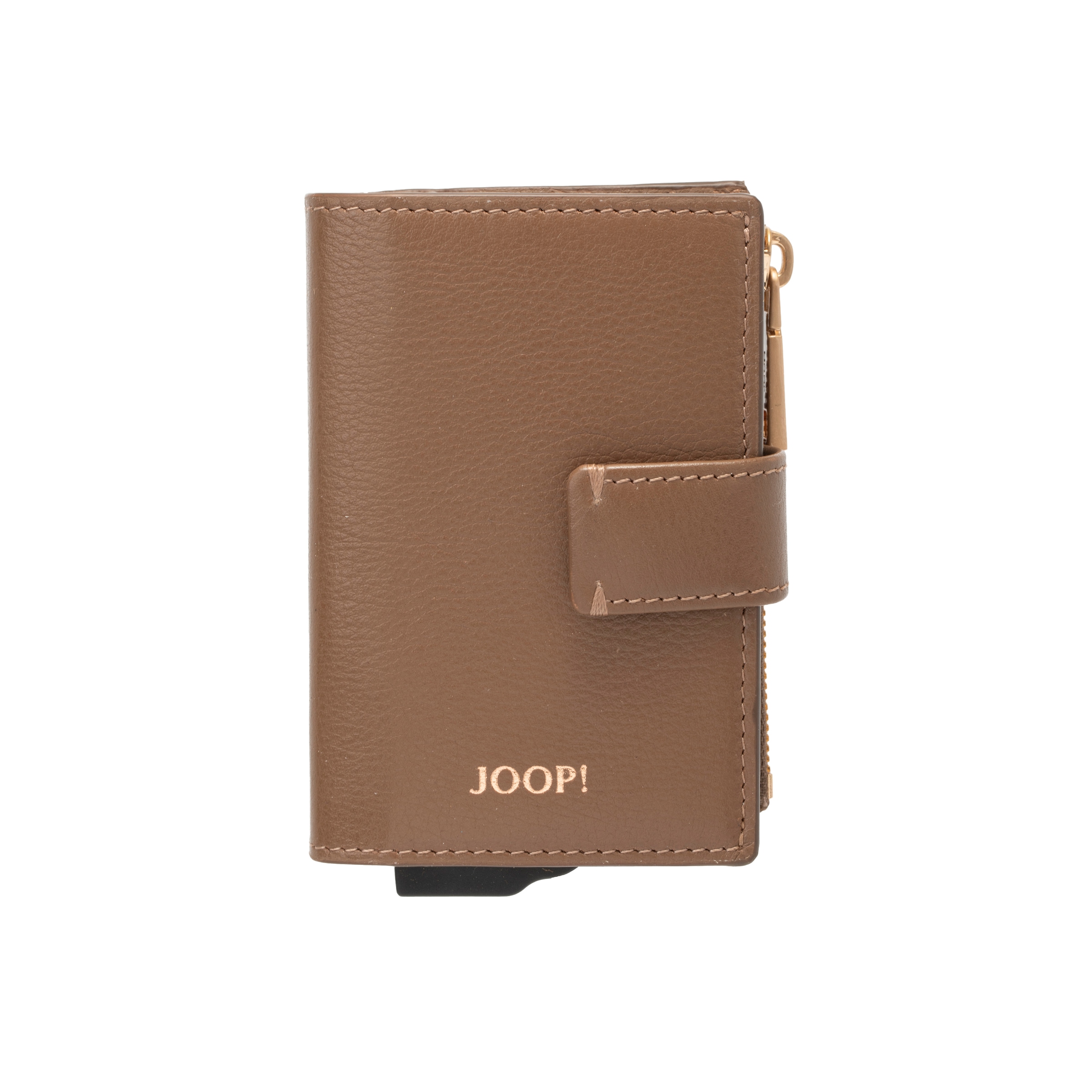 "Kartenetui JOOP ""sofisticato 1.0 c-four e-cage sv8"", Damen, braun (coffee lique), Leder, unifarben, Basic, Kleinlederwaren, Damen Geldbörse