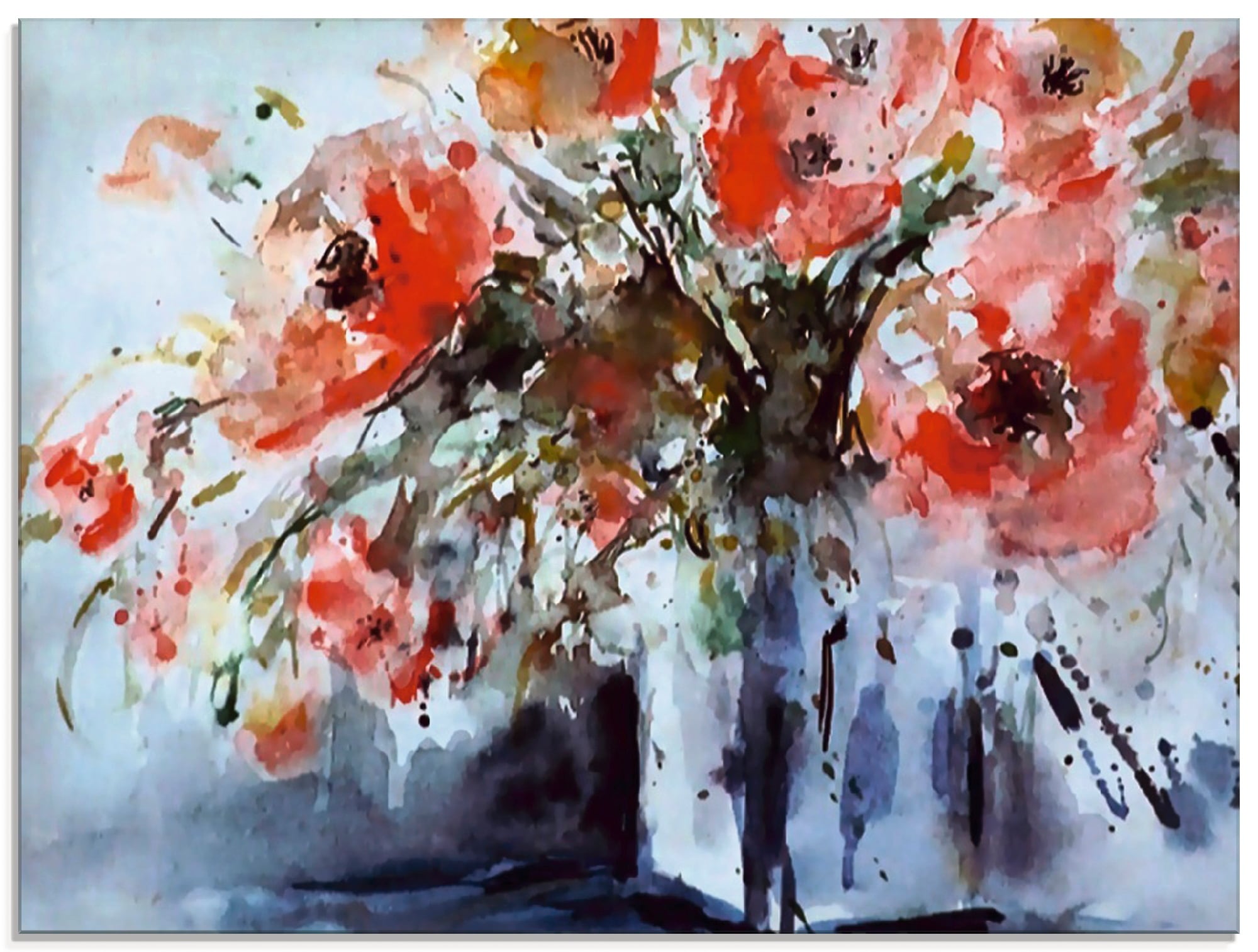 Artland Glasbild »Mohn in Vase«, Blumen, (1 St.), in verschiedenen Größen