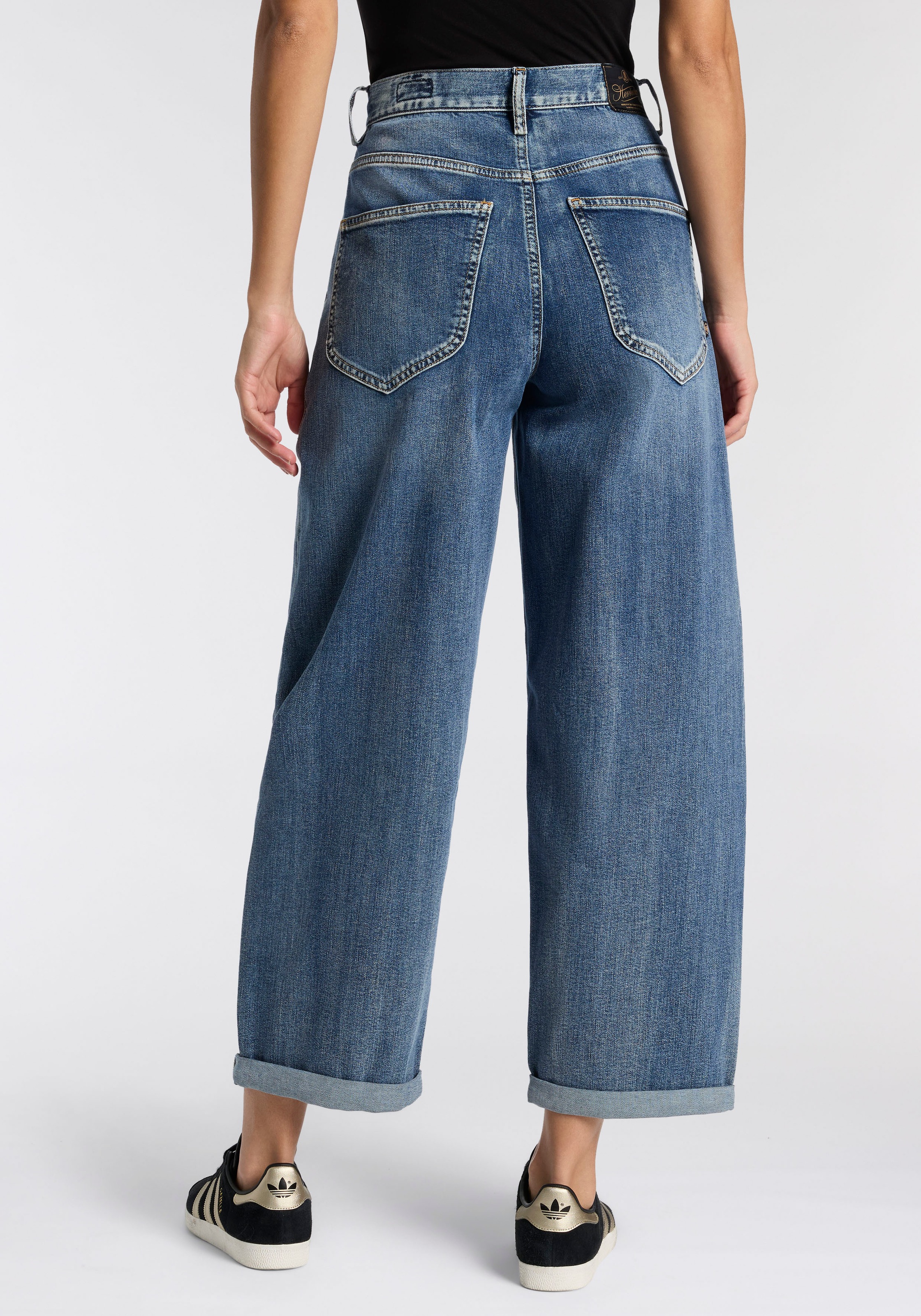 Herrlicher Loose-fit-Jeans »Meryll Organic Denim Stretch« in Cropped-Länge, Barrel Fit, Mid Waist