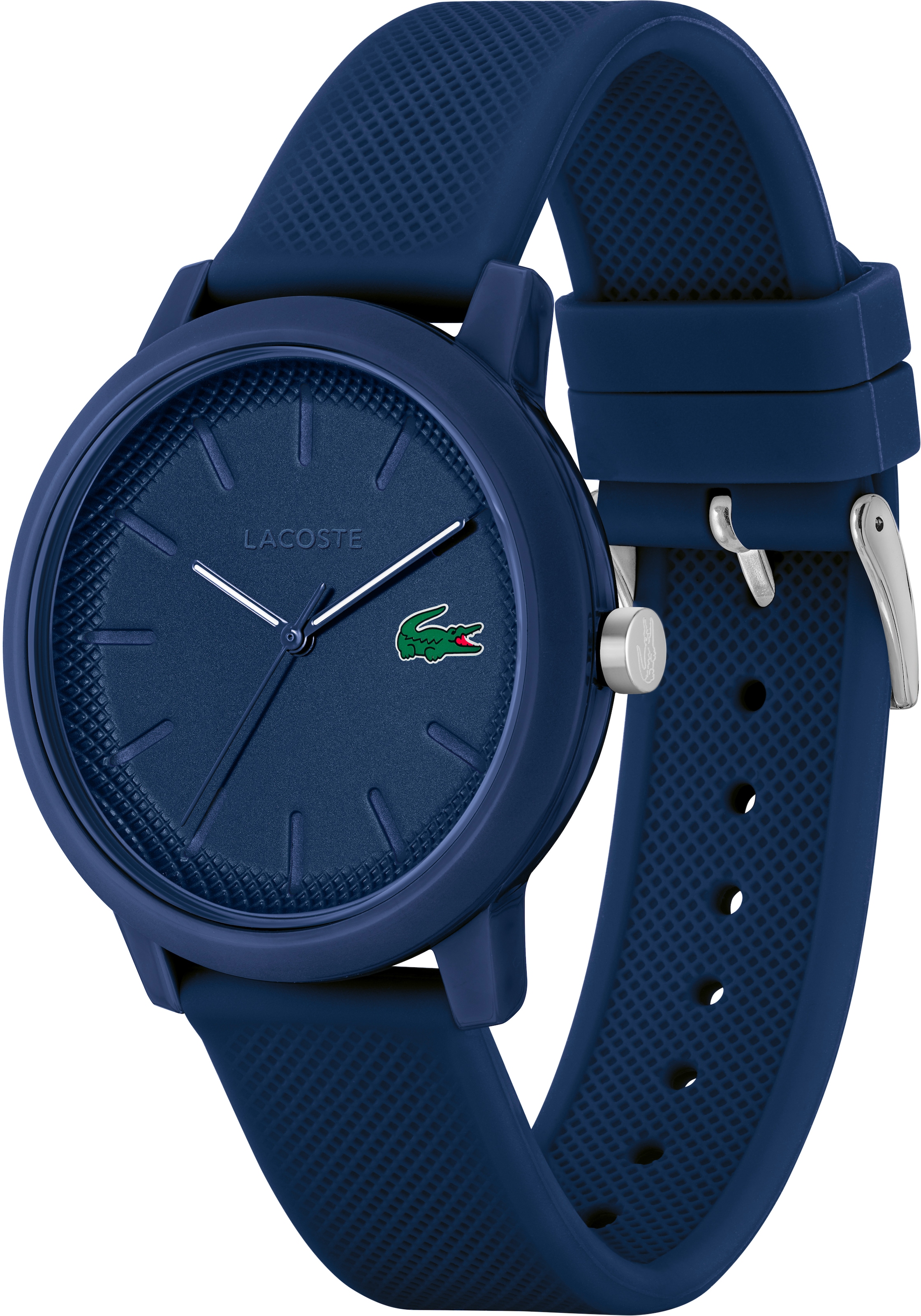 Lacoste Quarzuhr »LACOSTE.12.12«, Armbanduhr, Herrenuhr, Mineralglas, Silikonarmband