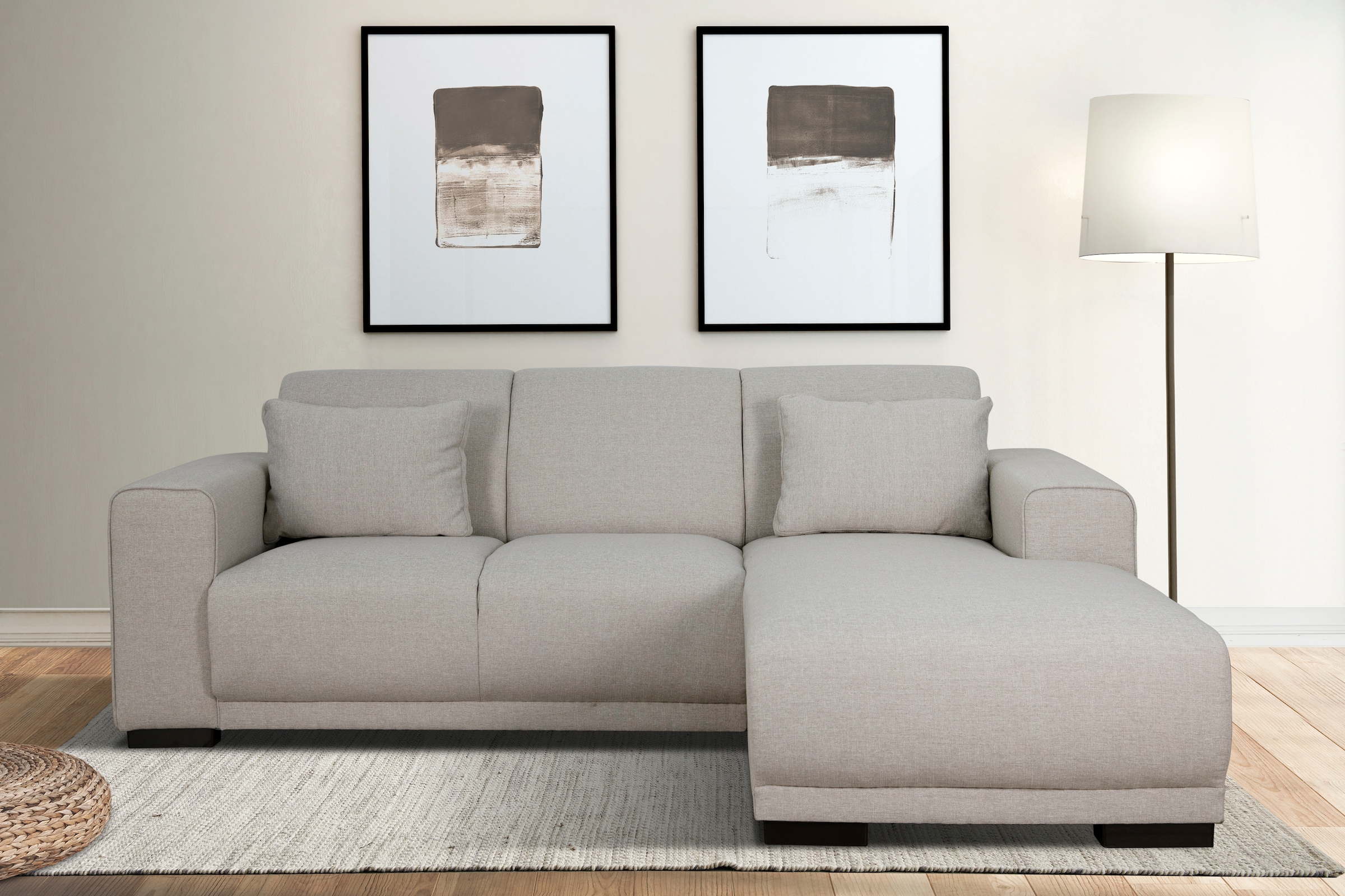 OTTO home Ecksofa "BORNHOLM L-Form, B: 234 cm - OTTO. Verlässliche Qualität." Recamiere links oder rechts bestellbar, Wellenfederung, inkl. 2 Kissen