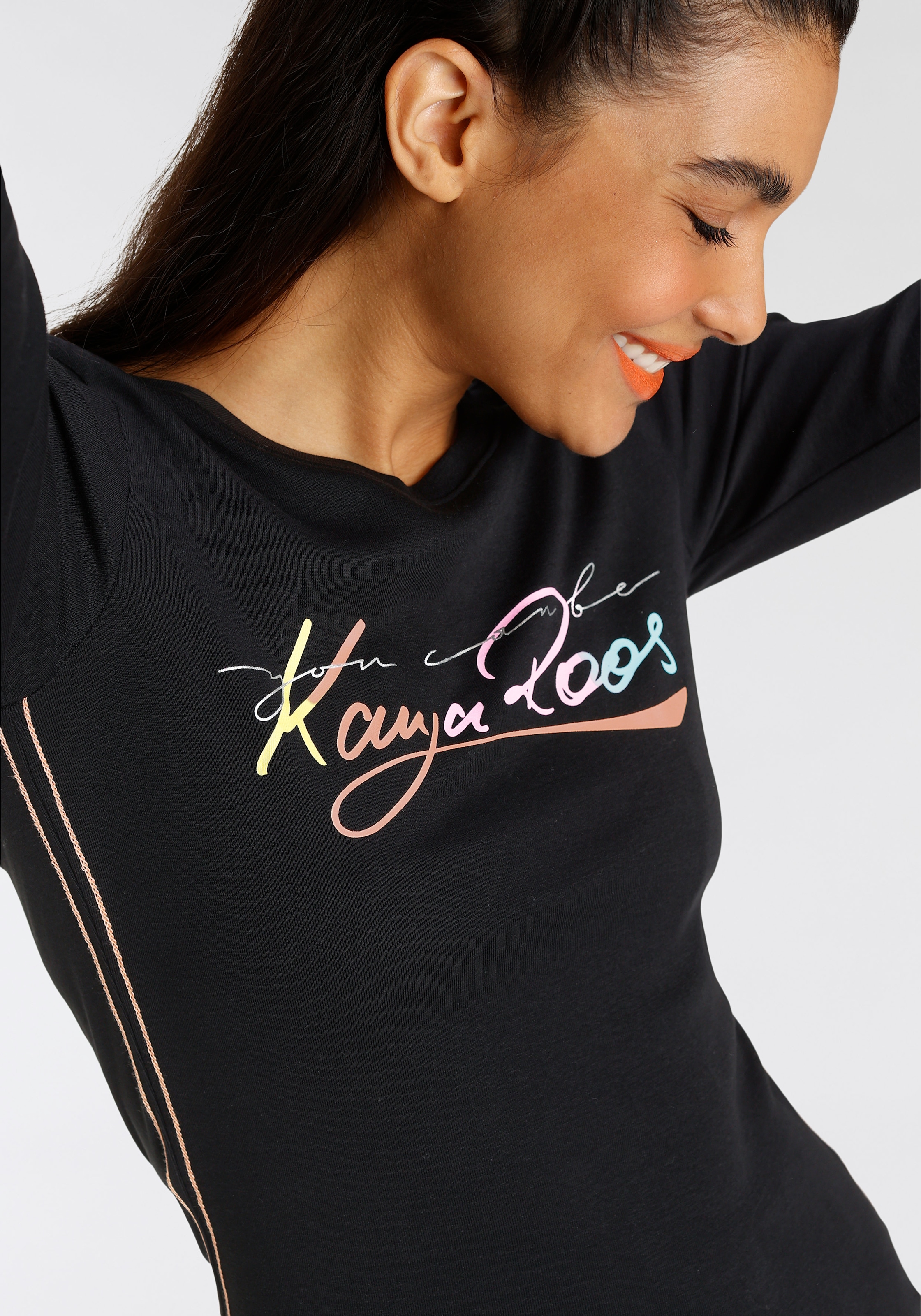 | BAUR Logoschriftzug - mit trendig NEUE Langarmshirt, KangaROOS farbigen KOLLEKTION bestellen