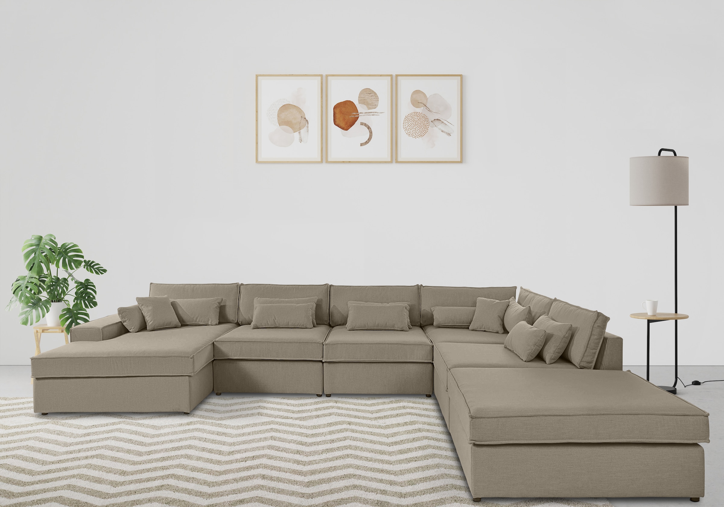 OTTO home Wohnlandschaft "Enid U-Form" 6 Teile, bestehend aus Modulen, in v günstig online kaufen