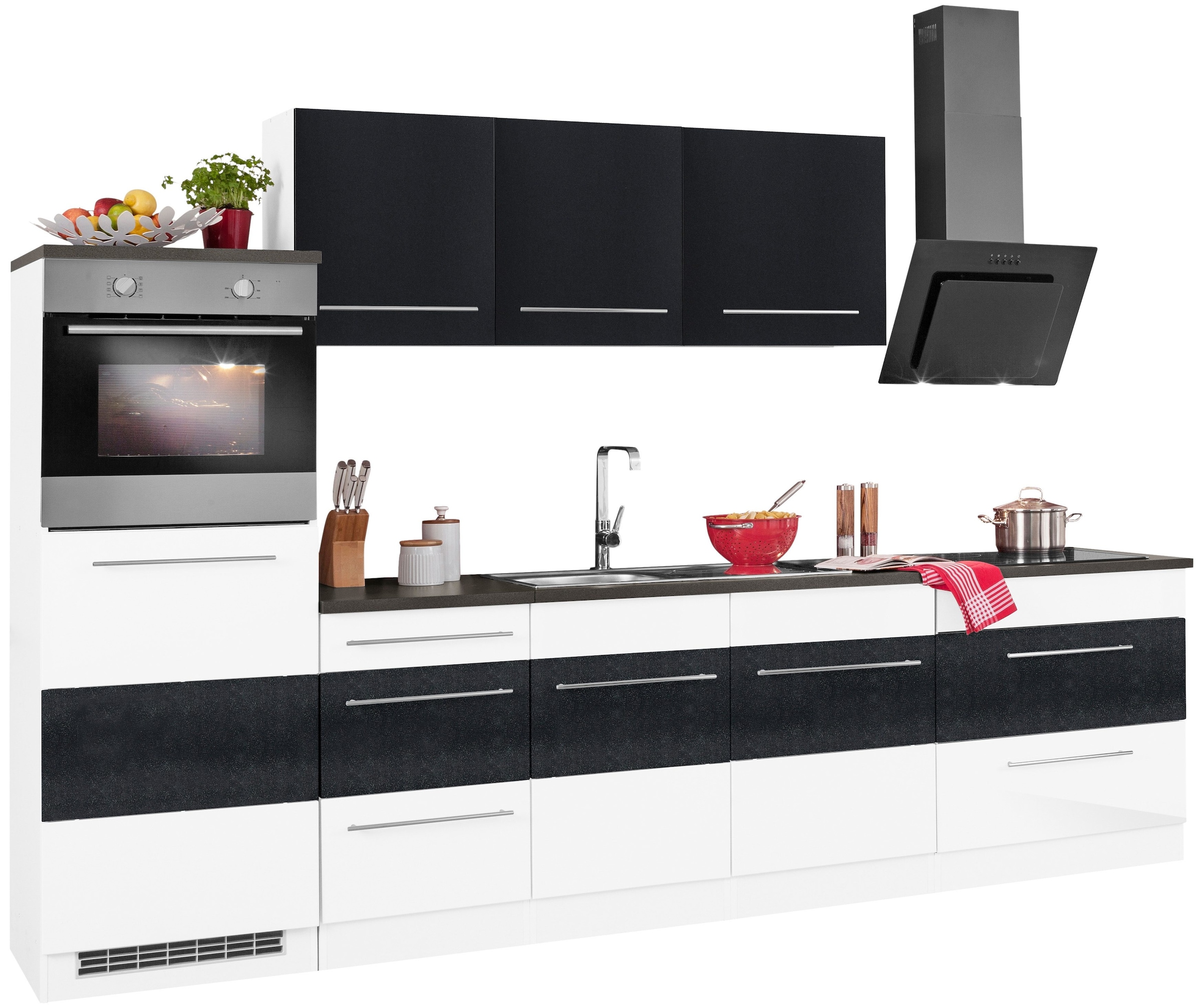 Preisvergleich für HELD MÖBEL Küchenzeile Trient, mit E-Geräten, Breite 290  cm, SKU: 496305 | Ladendirekt
