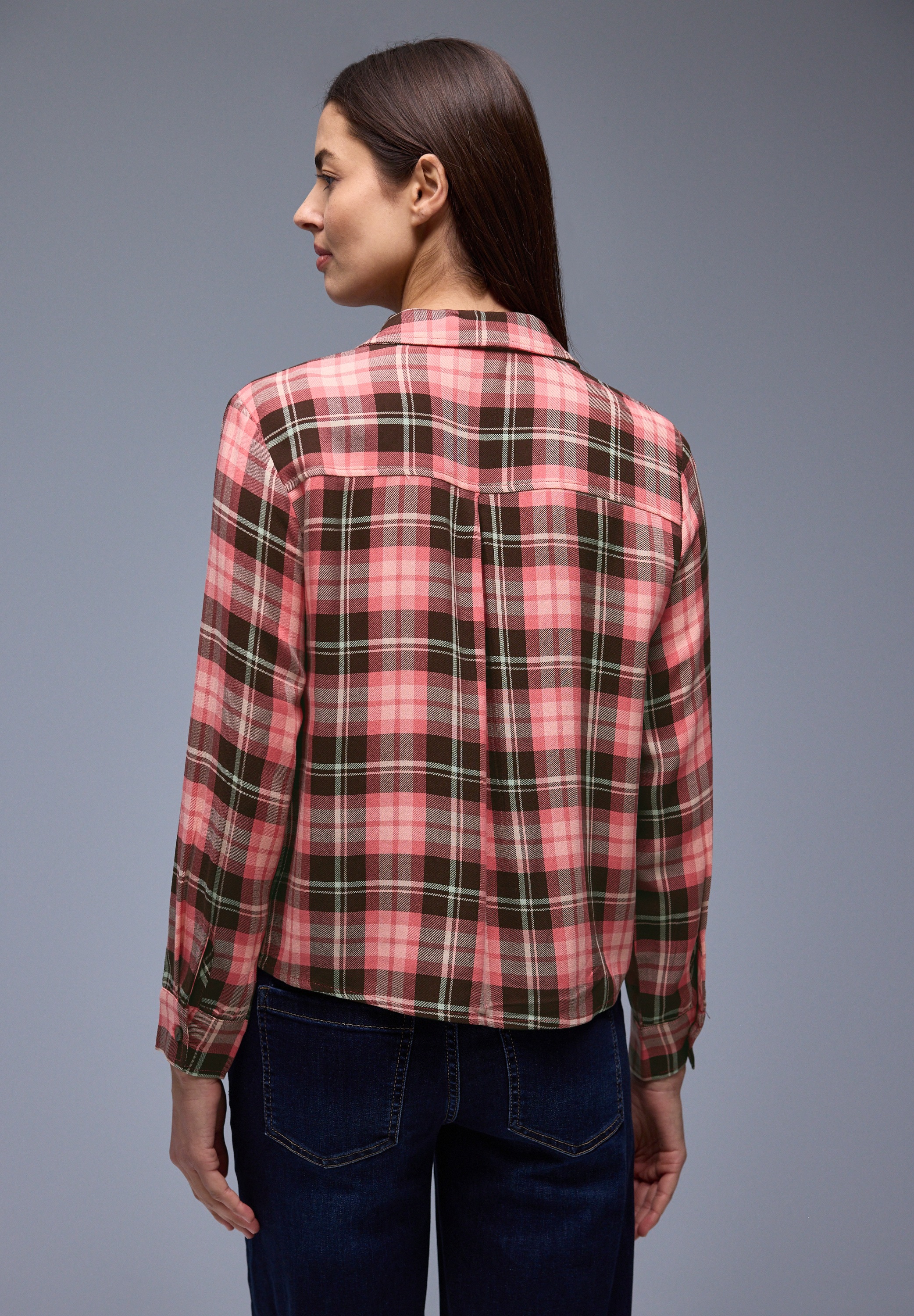 STREET ONE Langarmbluse in Karo-Optik und als Viskose günstig online kaufen