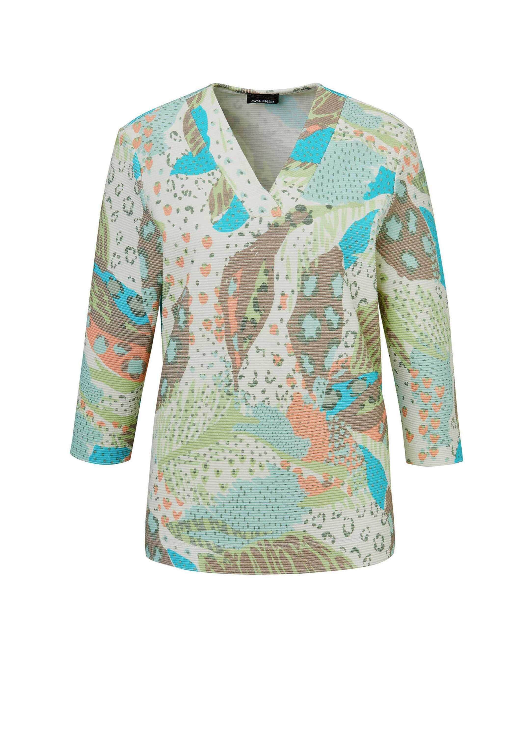 GOLDNER Print-Shirt "Kurzgröße Modernes Blusenshirt mit Allover-Print" keine/nicht relevant