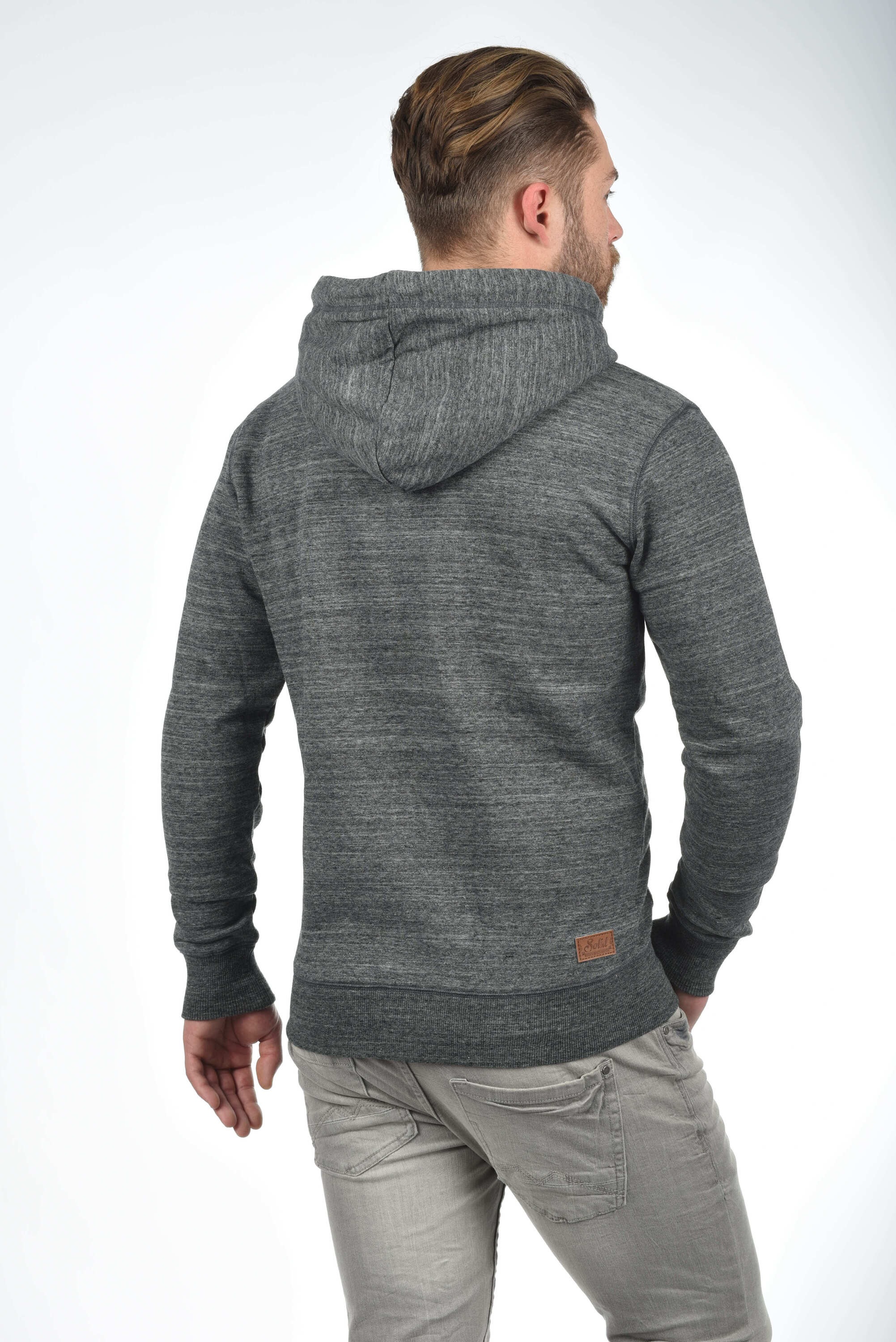 !solid Kapuzensweatjacke SOLID "Kapuzensweatjacke SDCraig", Herren, Gr. M, grau (grau mel), Obermaterial: 93% Baumwolle CO. 7% Polyester PES., Sweatjacken 2