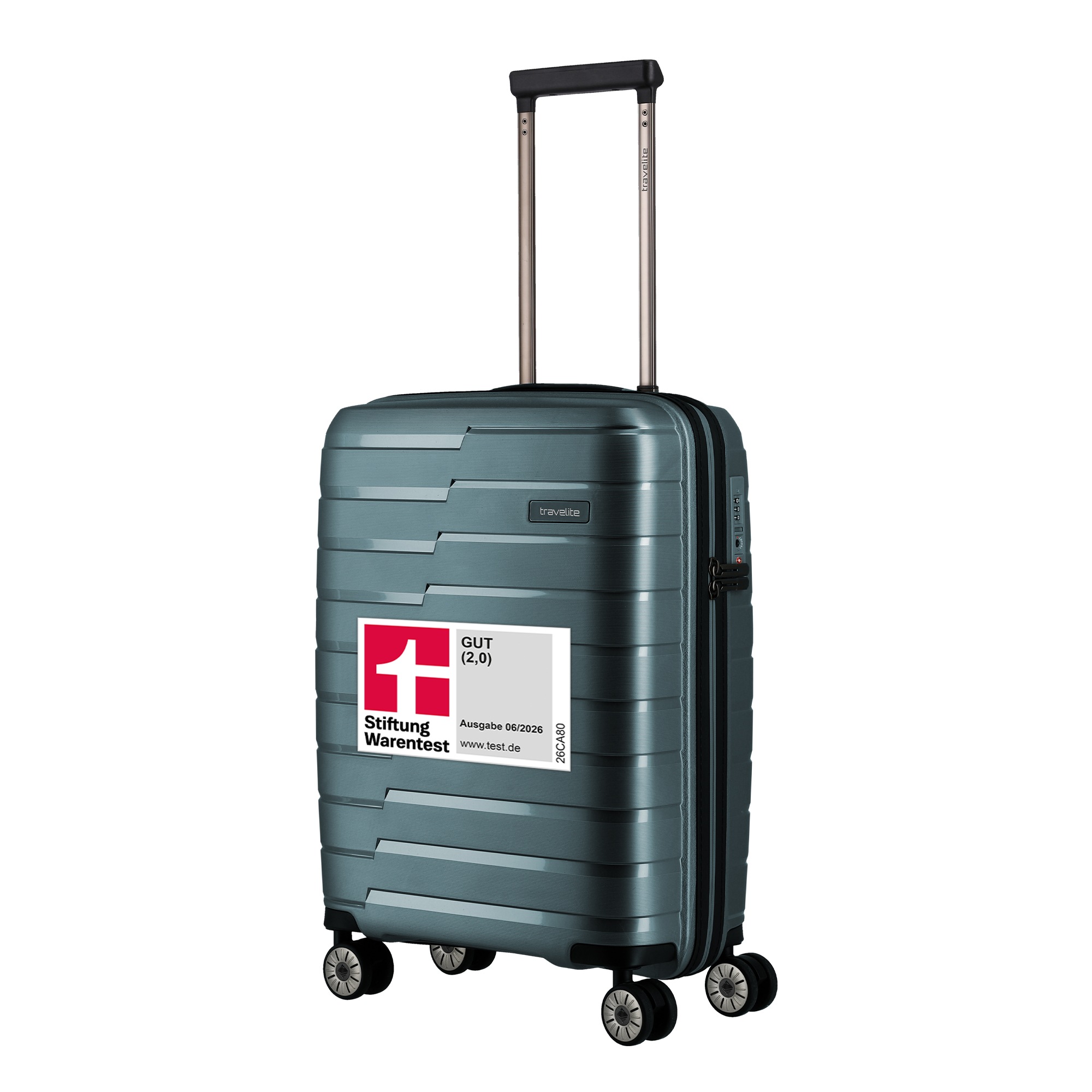 travelite "AIR BASE Reisekoffer Hartschale" 37 l 4 Rollen widerstandsfähiges Material und cleverer Innenaufteilung