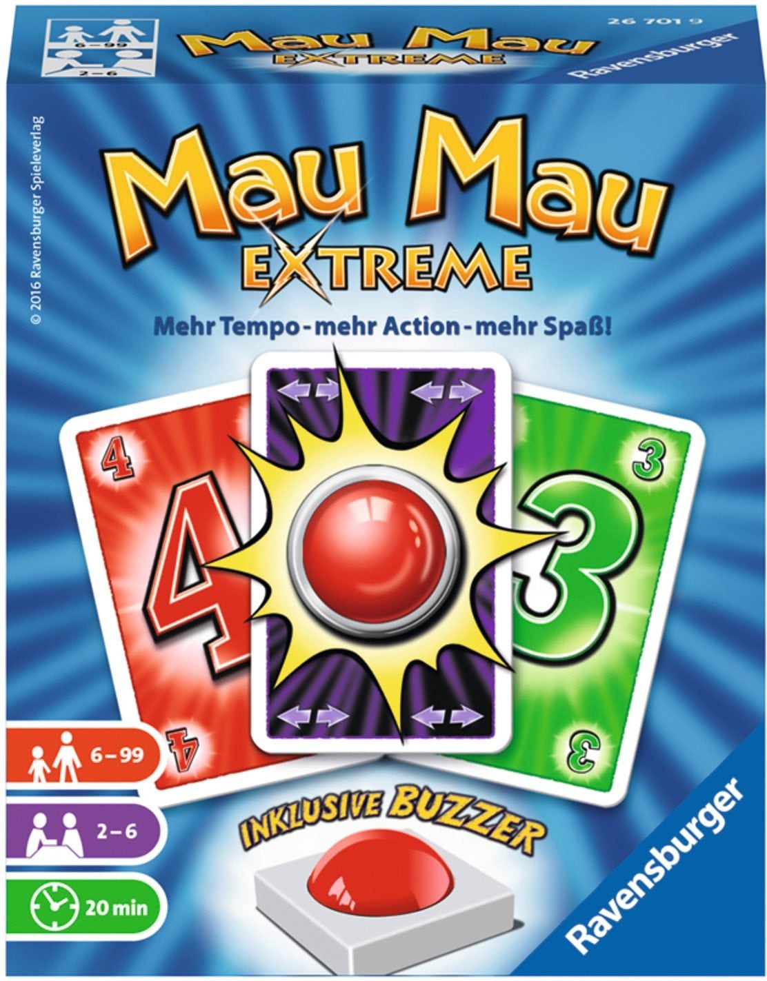 Ravensburger Spiel »Mau Mau Extreme«, Made in Europe, FSC® - schützt Wald - weltweit