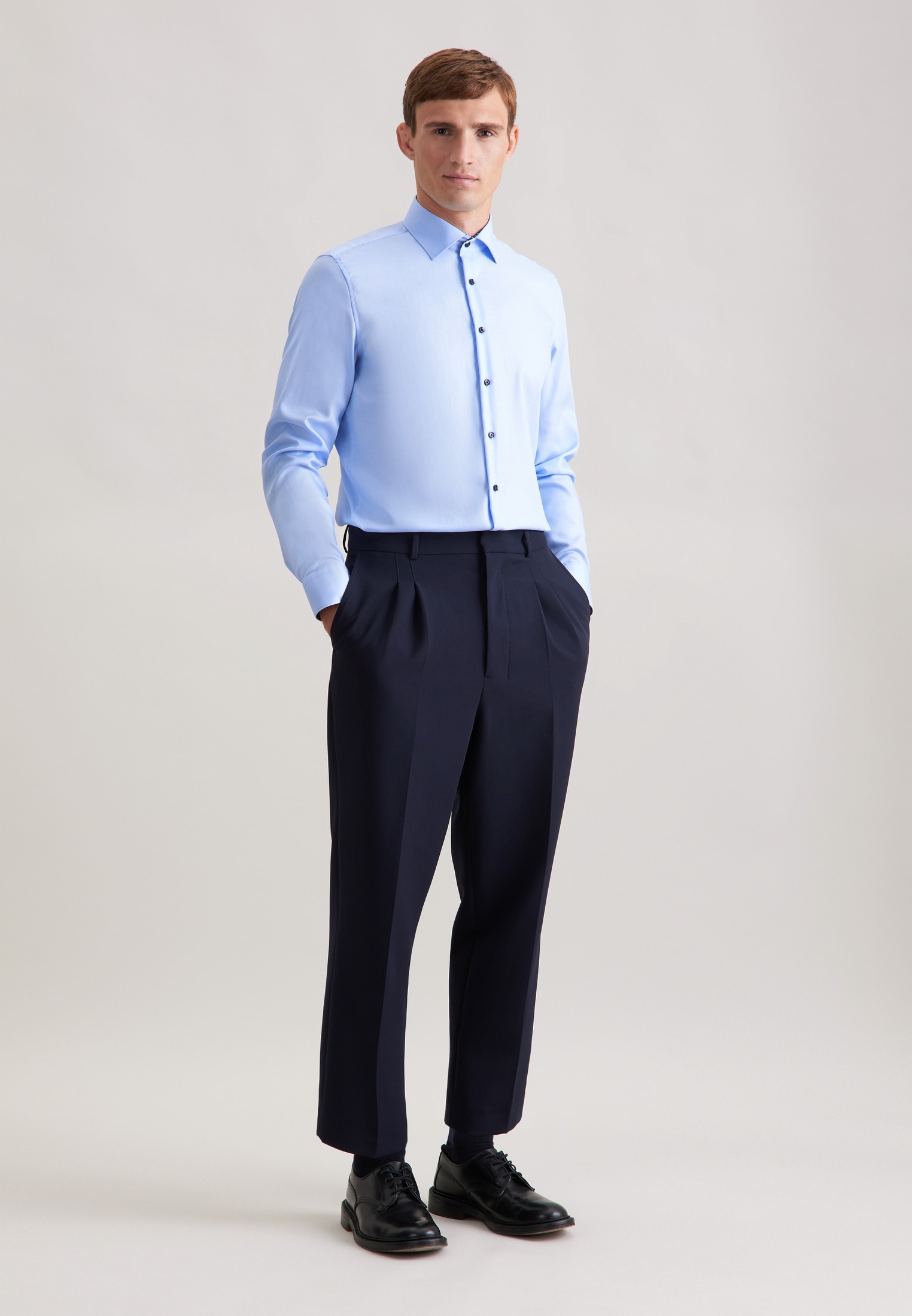 seidensticker Businesshemd »Schwarze Rose« Shaped 1/1 Kentkragen Uni