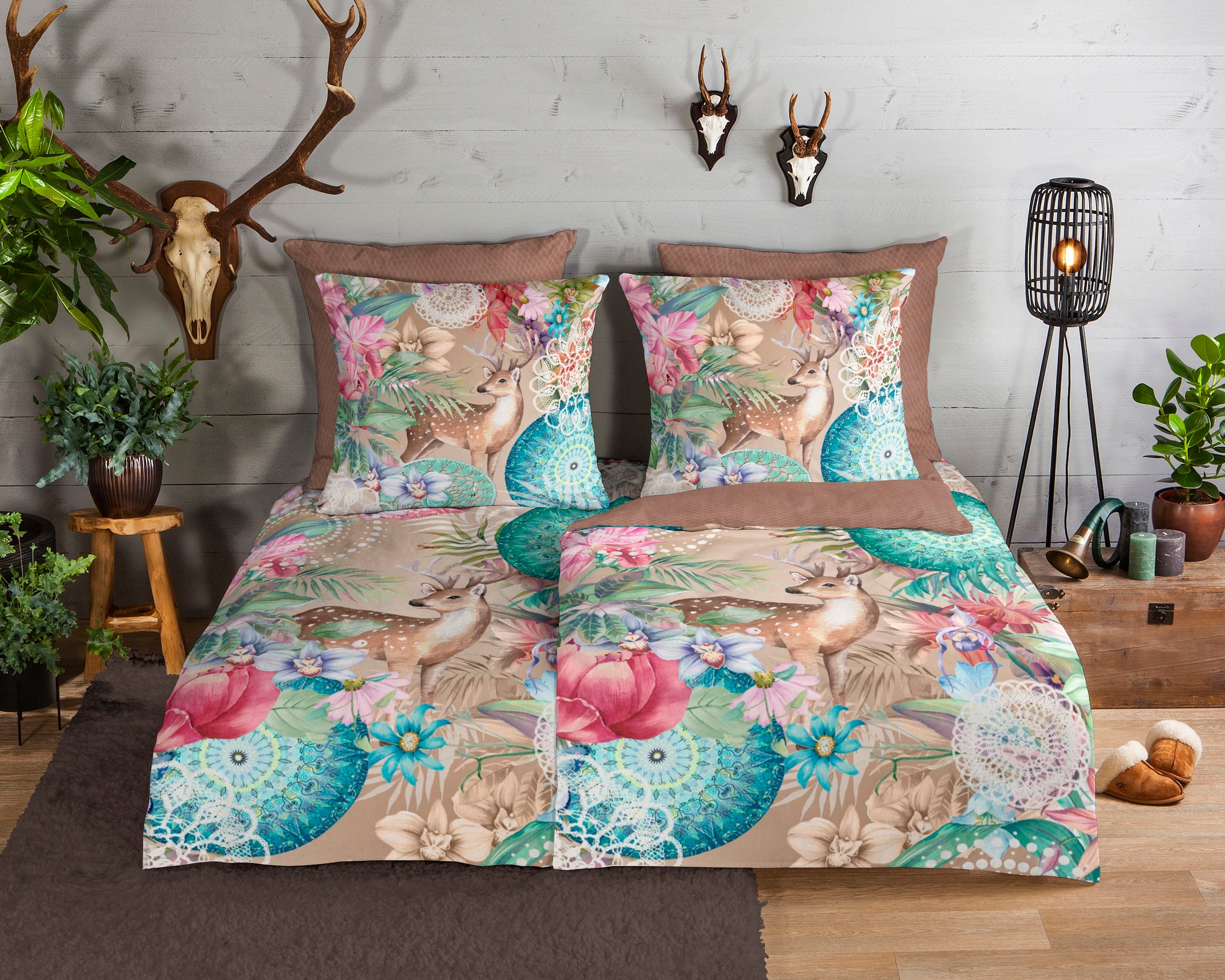 hip Wendebettwäsche "Hebe" 2 Stk. Biber, 135x200, Warm, Weich, Wendeoptik, günstig online kaufen