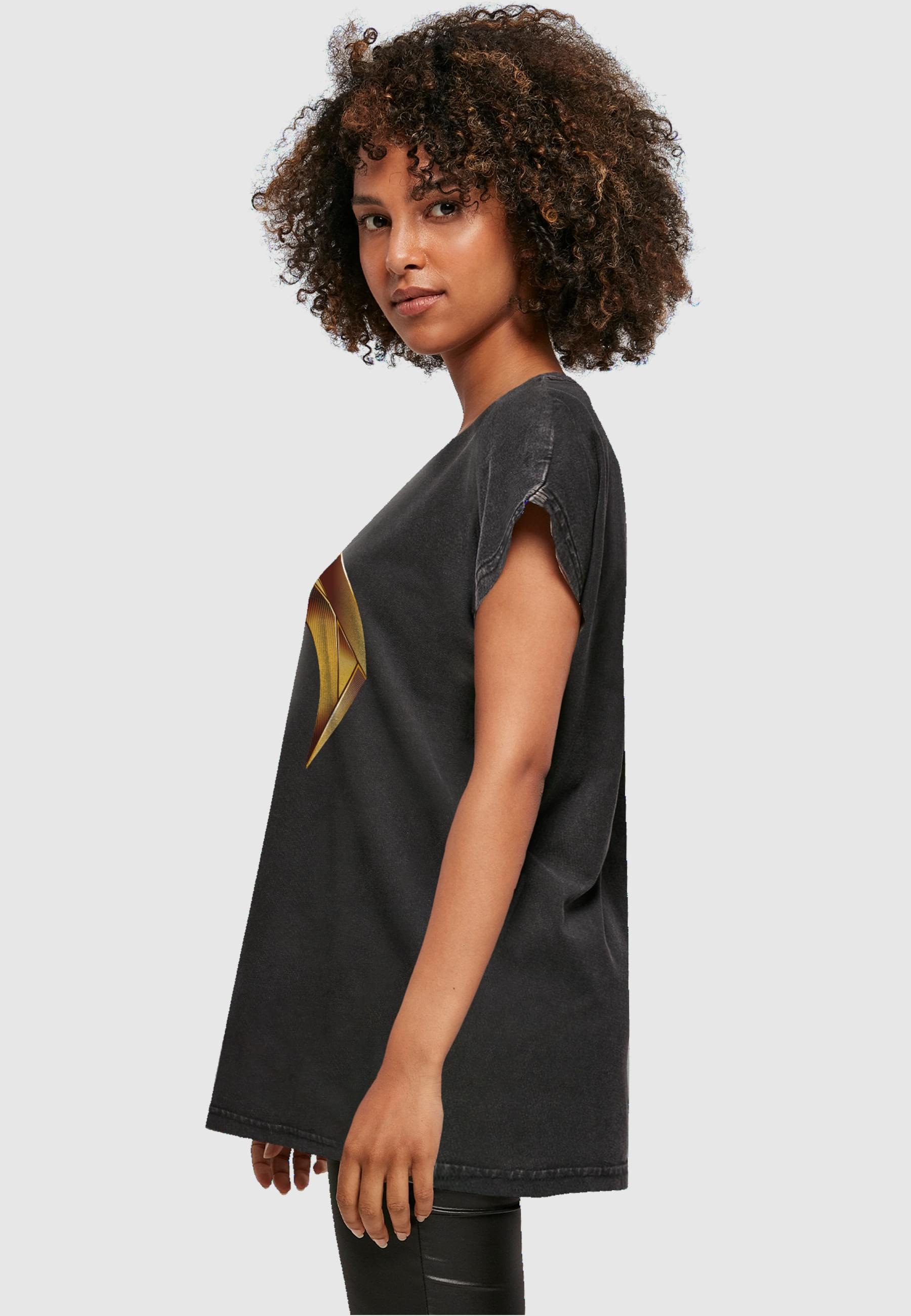 ABSOLUTE CULT T-Shirt »ABSOLUTE CULT Damen Ladies Aquaman - Emblem Acid Washed T-Shirt«, (1 tlg.)