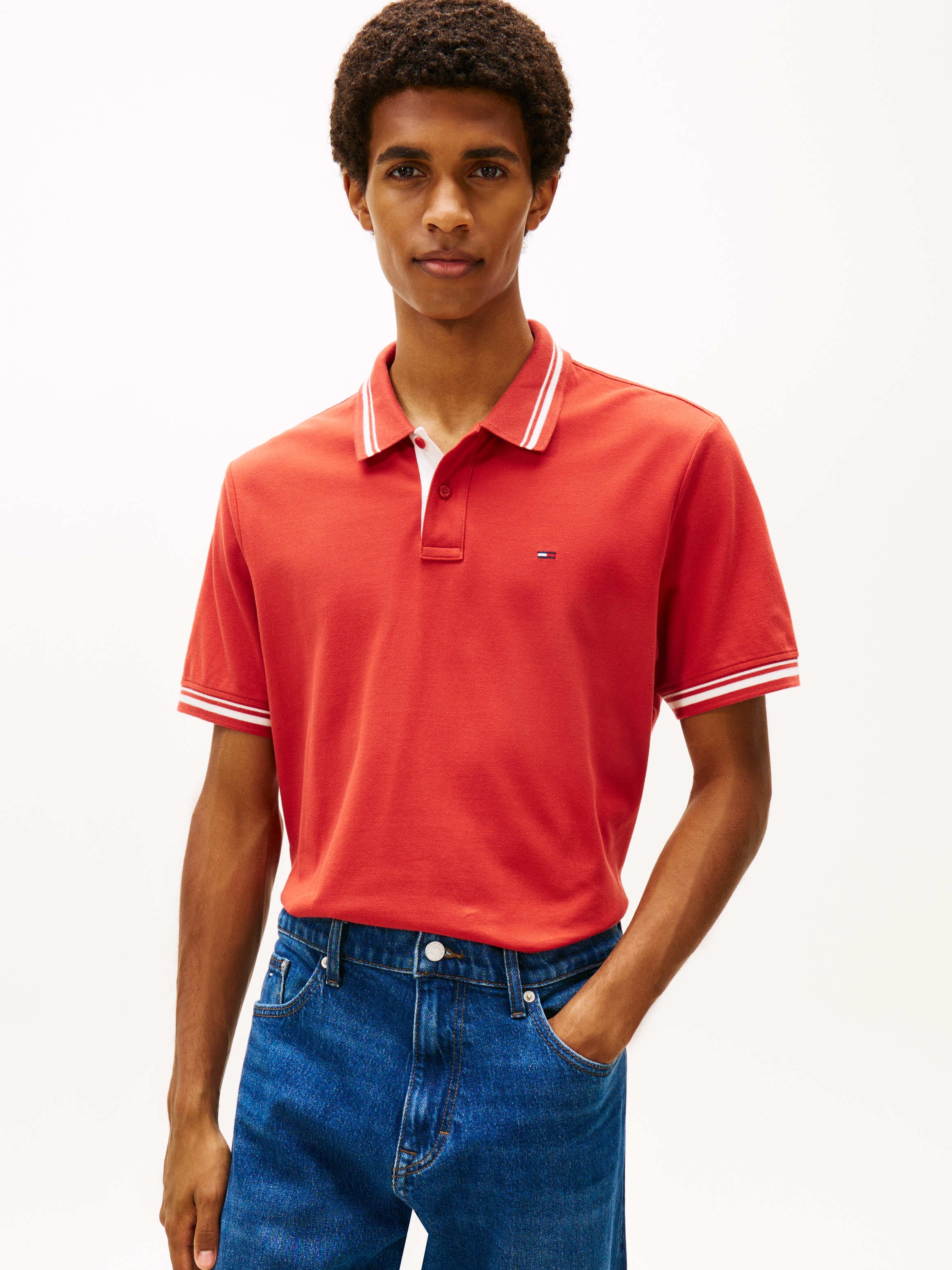 Tommy Jeans Poloshirt "TJM REG TIPPED POLO EXT" Mit Rundhalsausschnitt günstig online kaufen