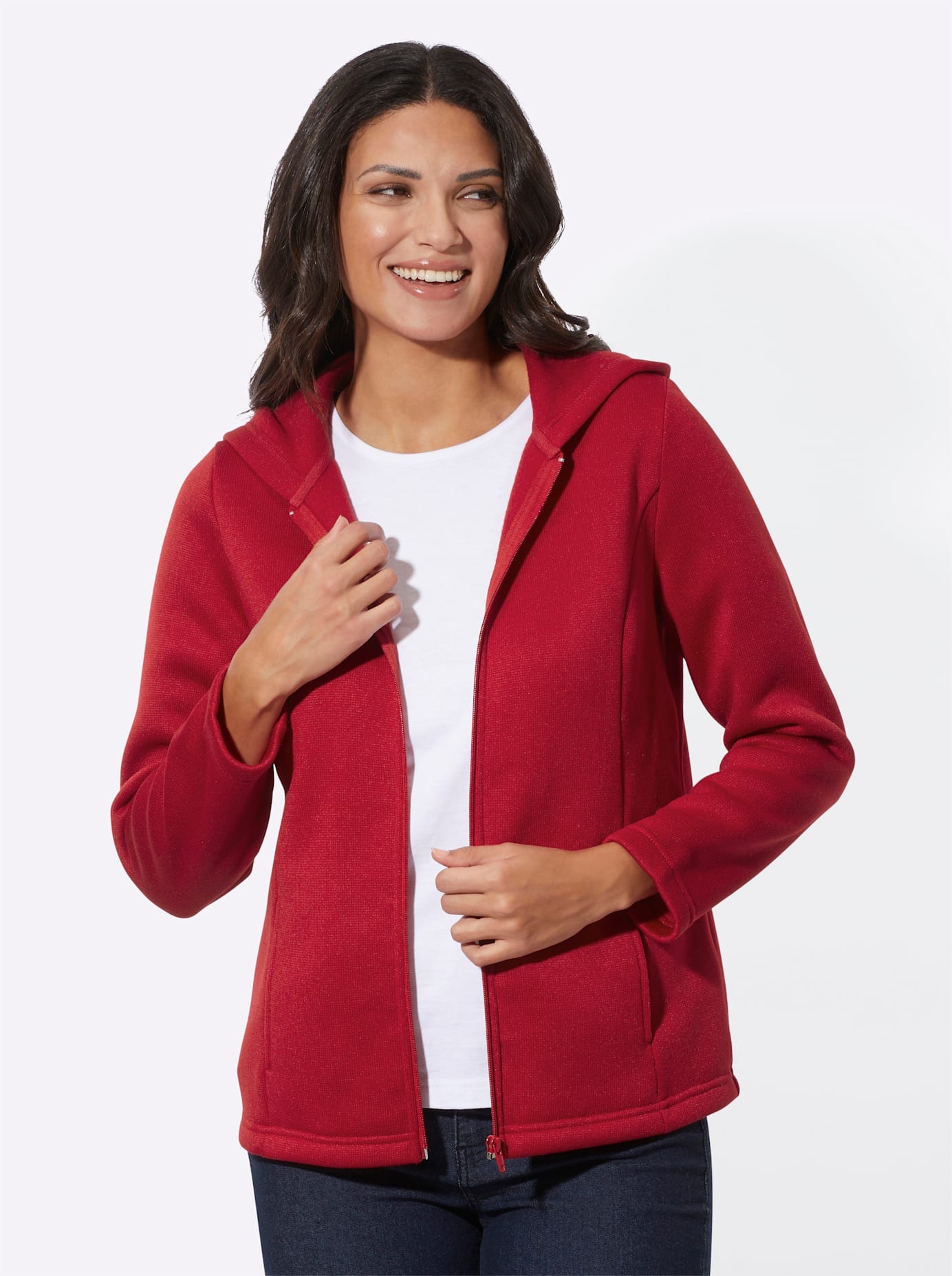 Classic Basics Strickfleecejacke, mit Kapuze günstig online kaufen