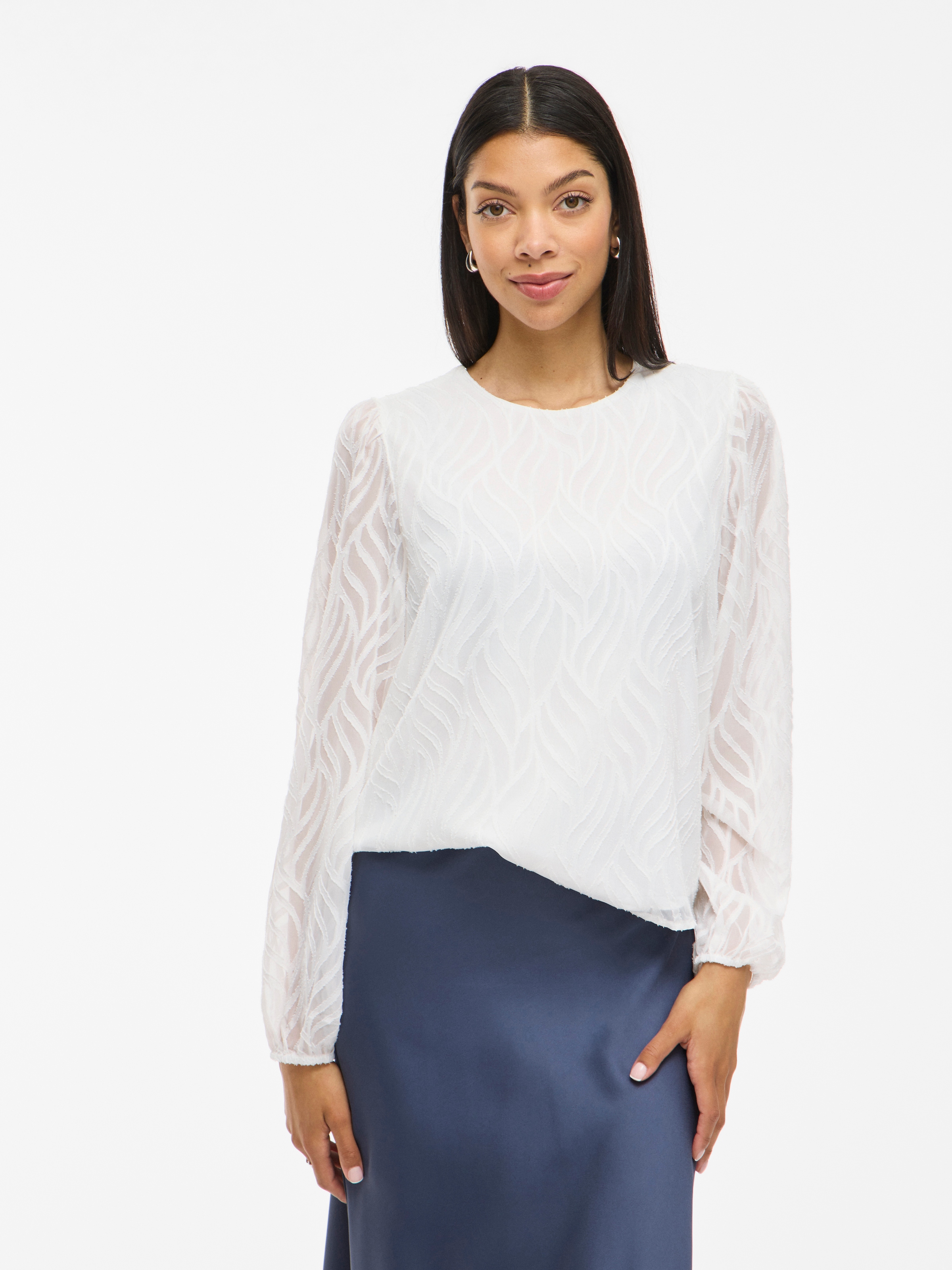 Vila Blusenshirt "VIMIKA O-NECK L/S TOP - NOOS" günstig online kaufen