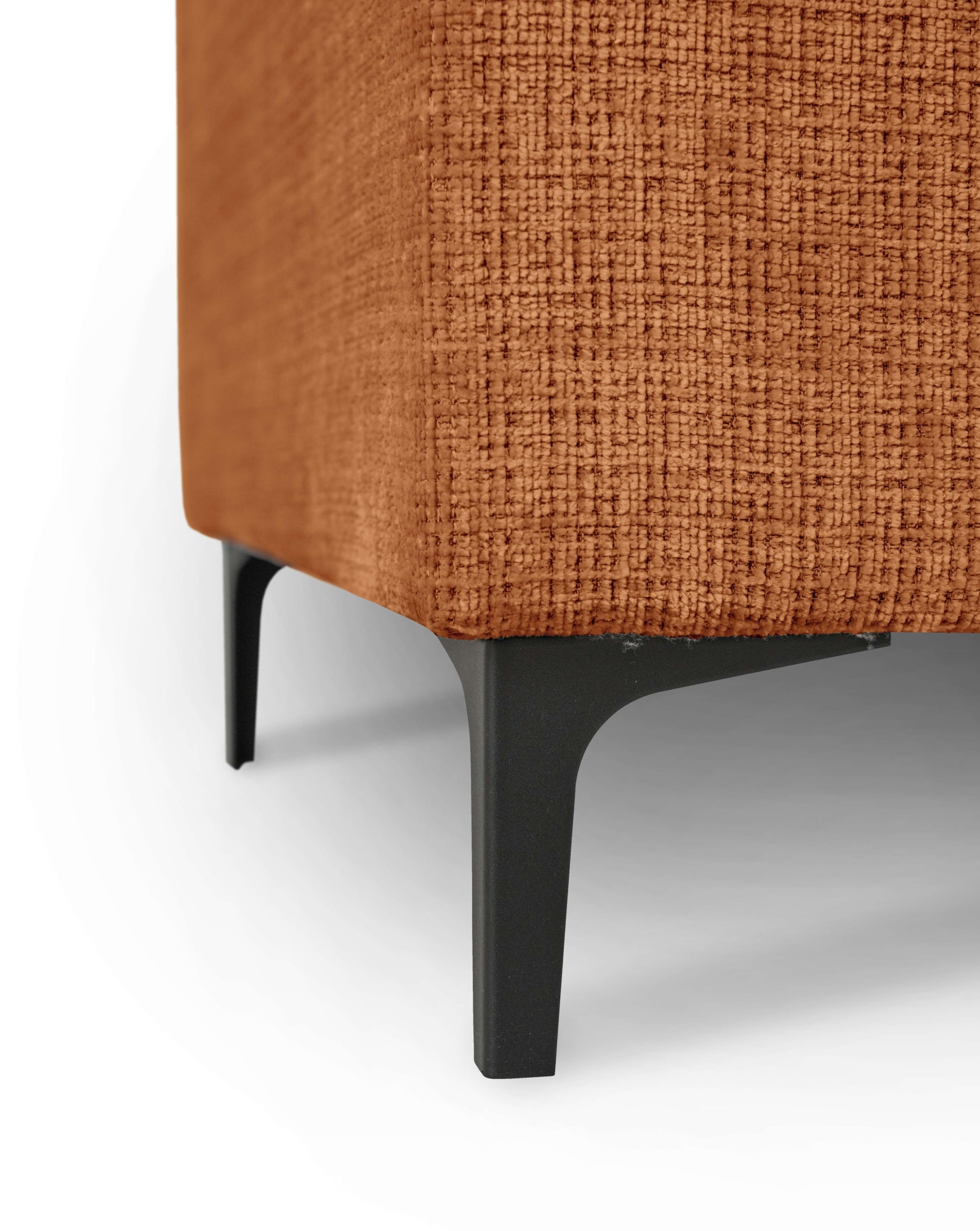 Places of Style Ecksofa »Polsterecke Oland, Struktur, Flachgewebe, Luxus-Microfaser, Boucle«, L-Form, 280 cm, Wellenunterfederung, Skandi-Design, Metallfüße