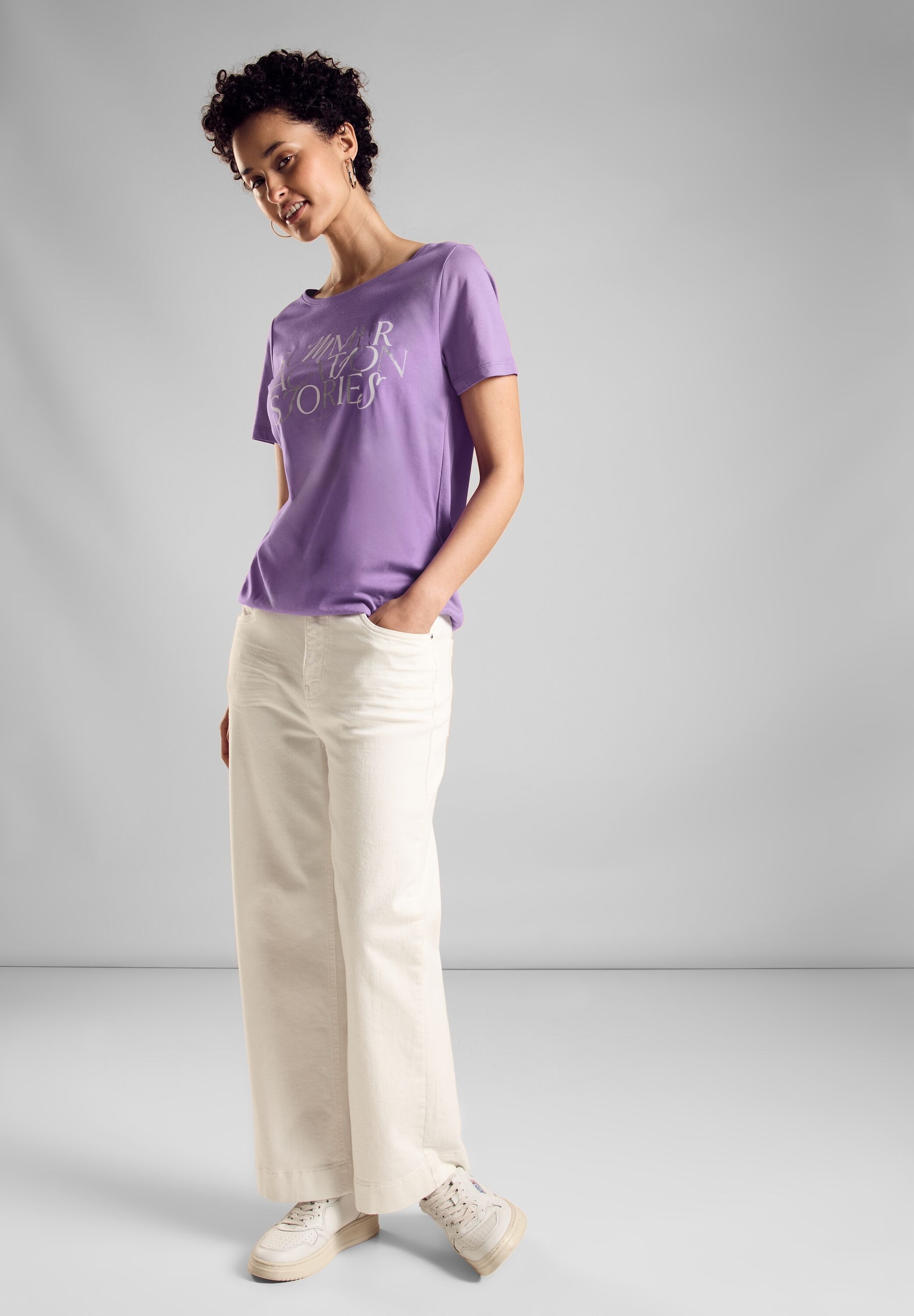 STREET ONE Print-Shirt, mit Gummizug im Bund