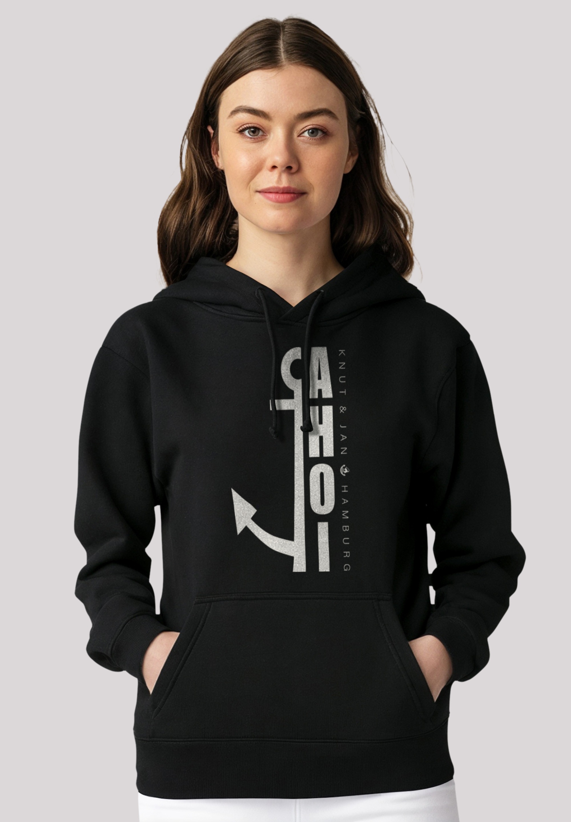 F4NT4STIC Kapuzenpullover »Ahoi Anker Crop Knut & Jan Hamburg«, Premium Qualität