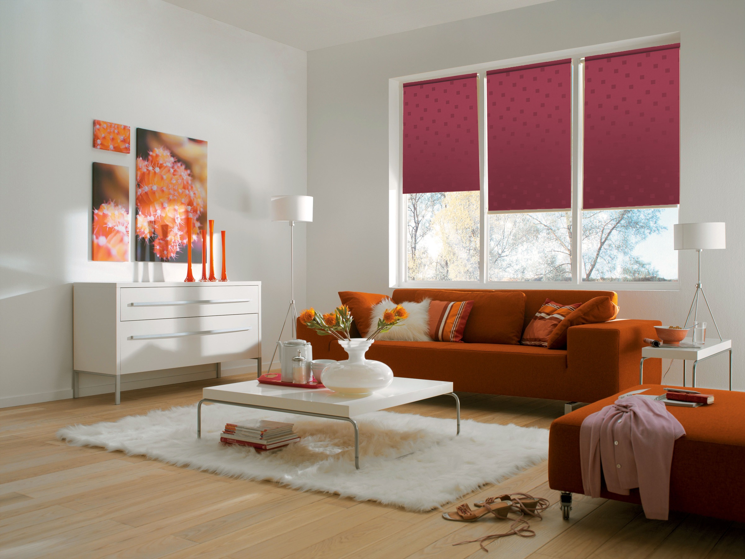 sunlines Elektrisches Rollo »Funky Square«, blickdicht, mit Bohren, freihängend, appgesteuert via Bluetooth, mit Akku und Motor, weißer Fallstab