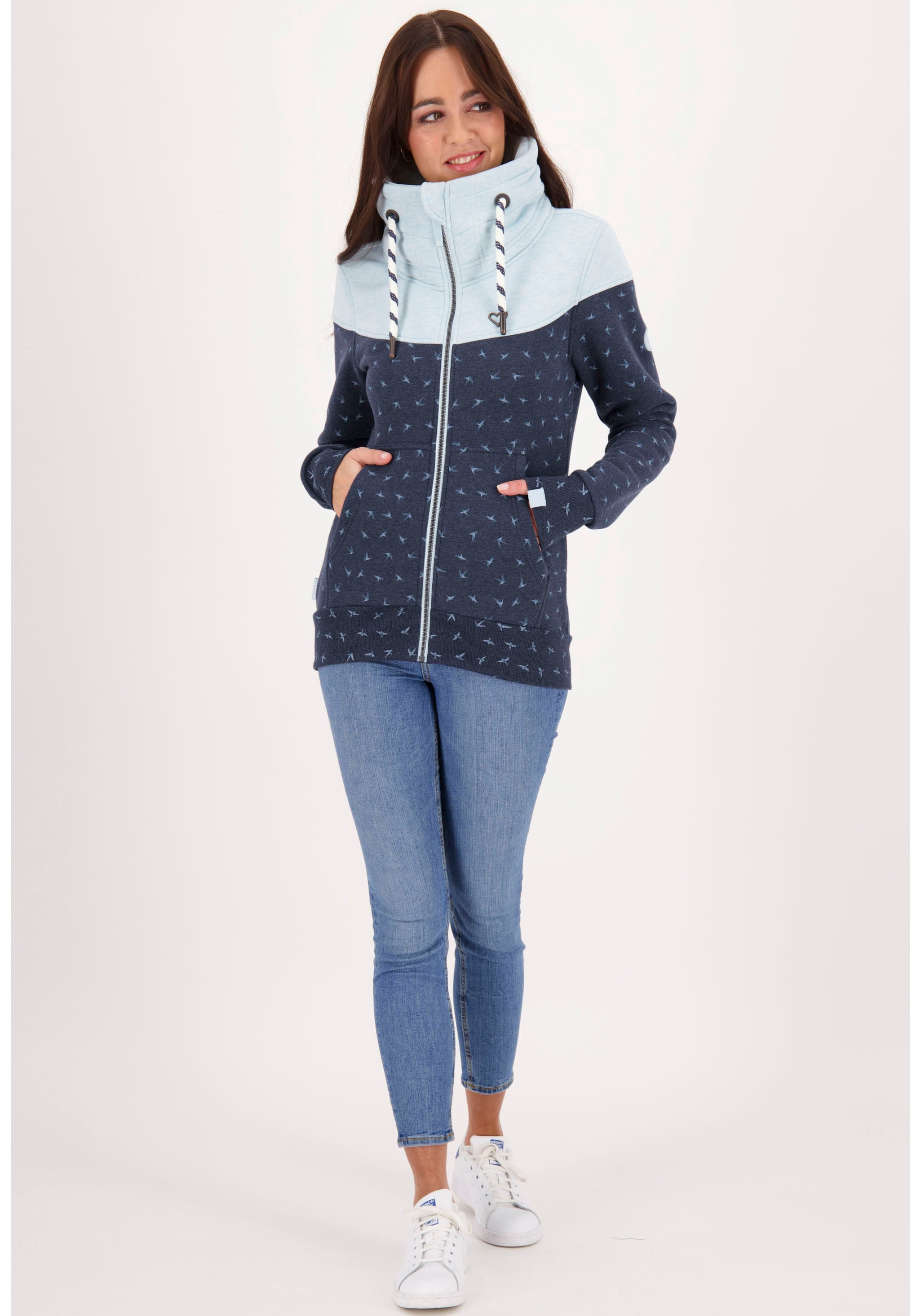 Alife & Kickin Sweatjacke »ValinaAK B« mit hohem regulierbaren Stehkragen in toller Sweat-Qualität