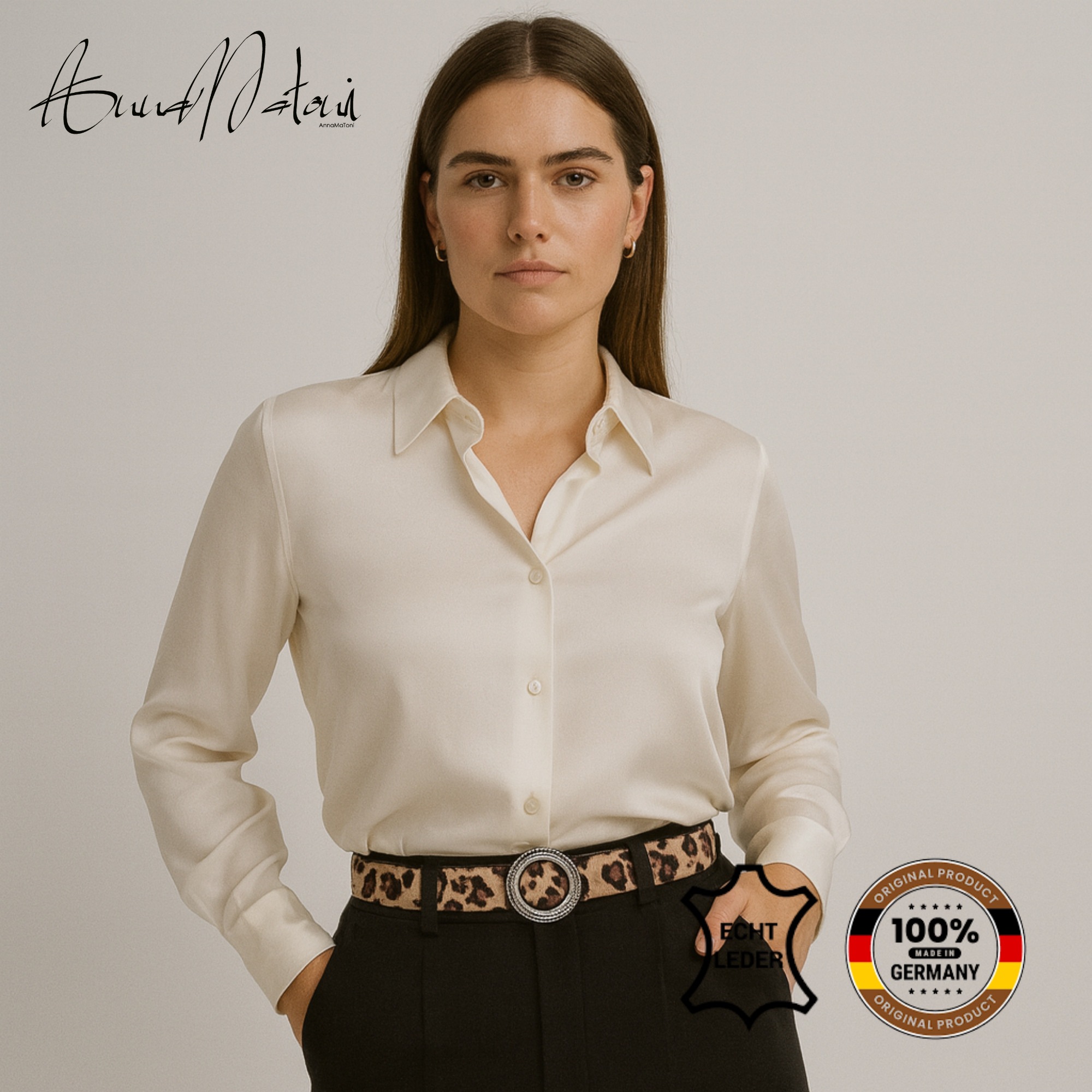 AnnaMatoni Ledergürtel »AnnaMatoni Damen Ledergürtel in hochwertigem Kunstfell in Leo«