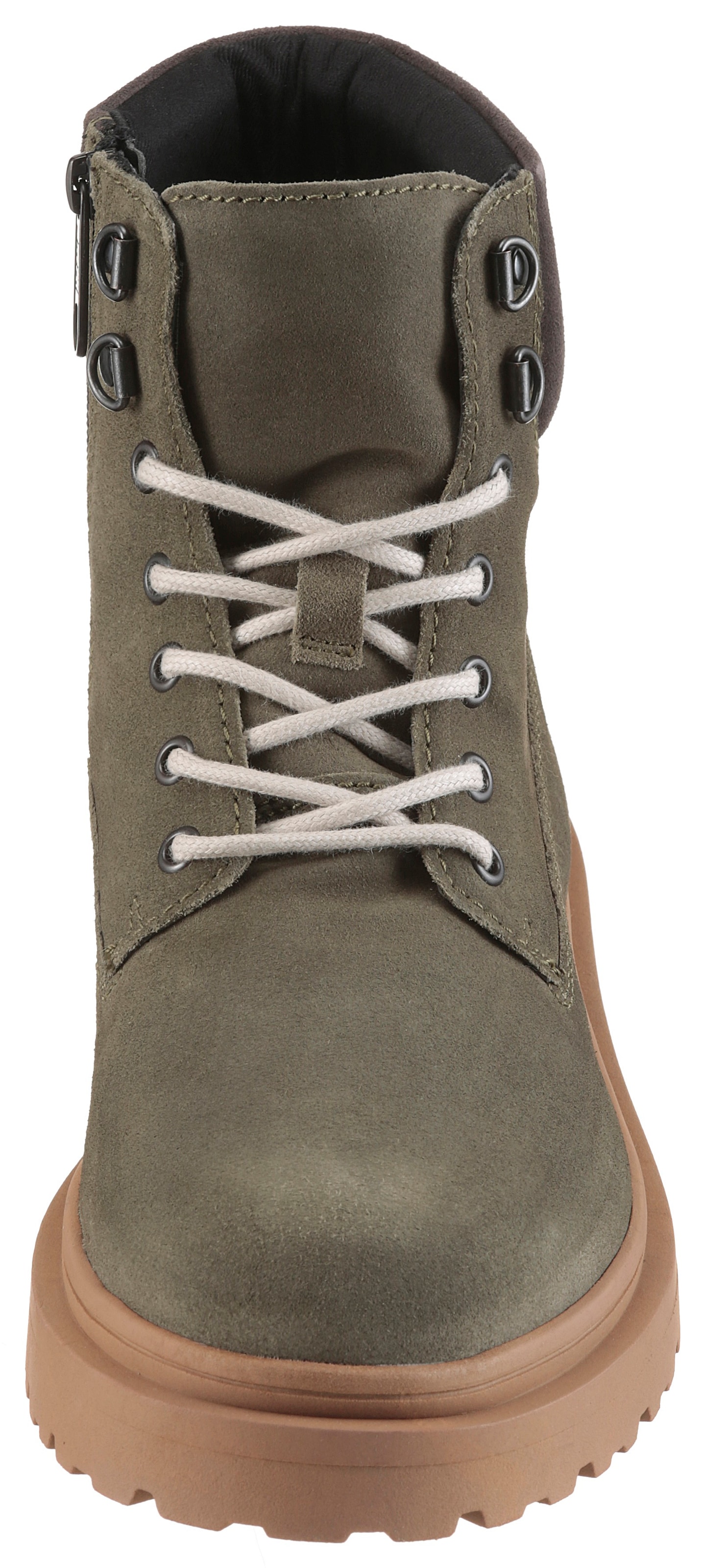 Tommy Jeans Schnürboots »TJM LACE UP BOOT SUEDE«  , Blockabsatz, Outdoorboots, mit Ösen, im Bergsteigerlook