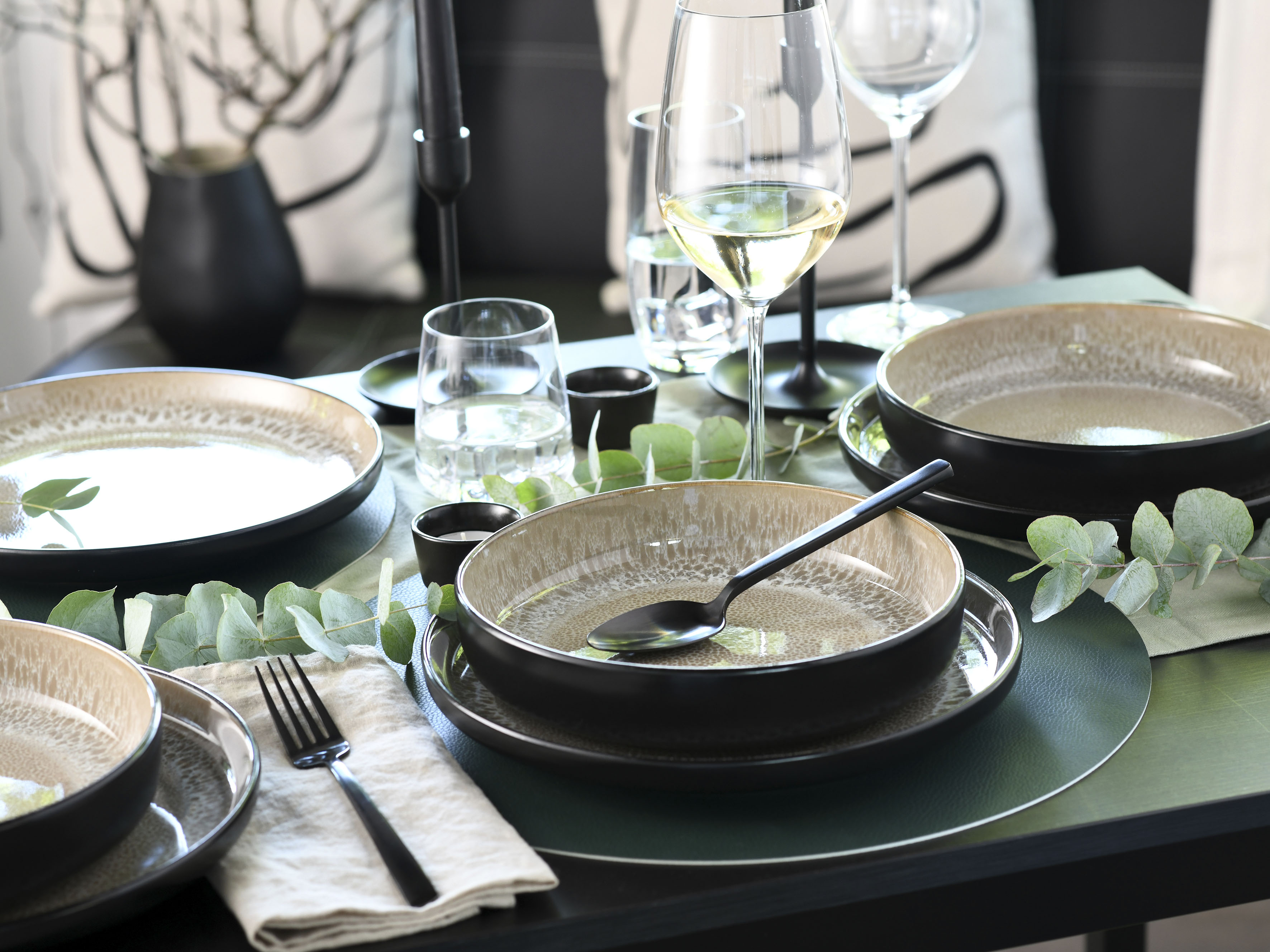 Thumbnail - my home Tafelservice "modernes Geschirr-Set, Service Nydala" hohe Haltbarkeit, spülmaschinen- & mikrowellengeeignet, Rea...