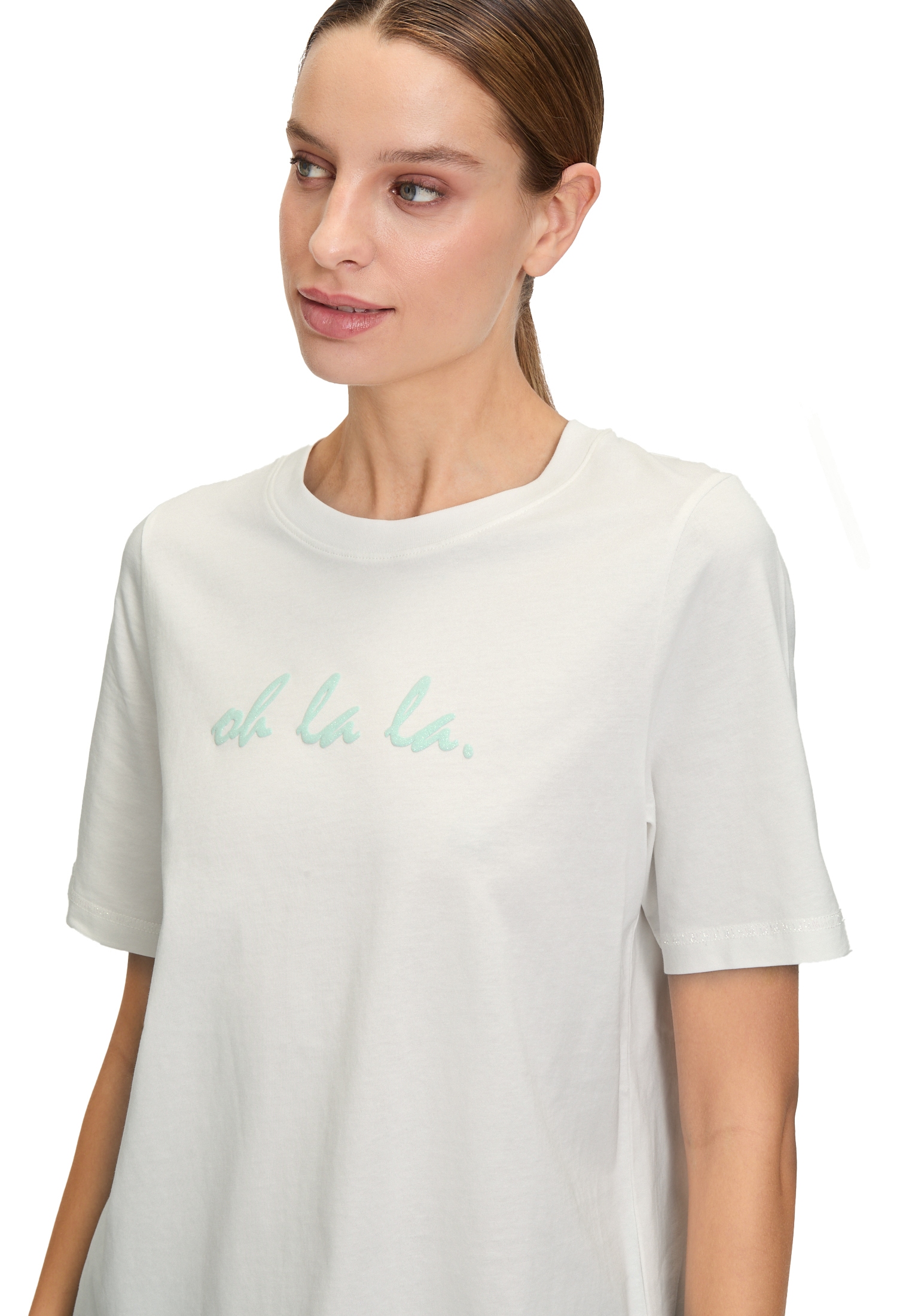 Cartoon Kurzarmshirt »Cartoon Damen Printshirt mit Rundhalsausschnitt«, (1 tlg.), Placement