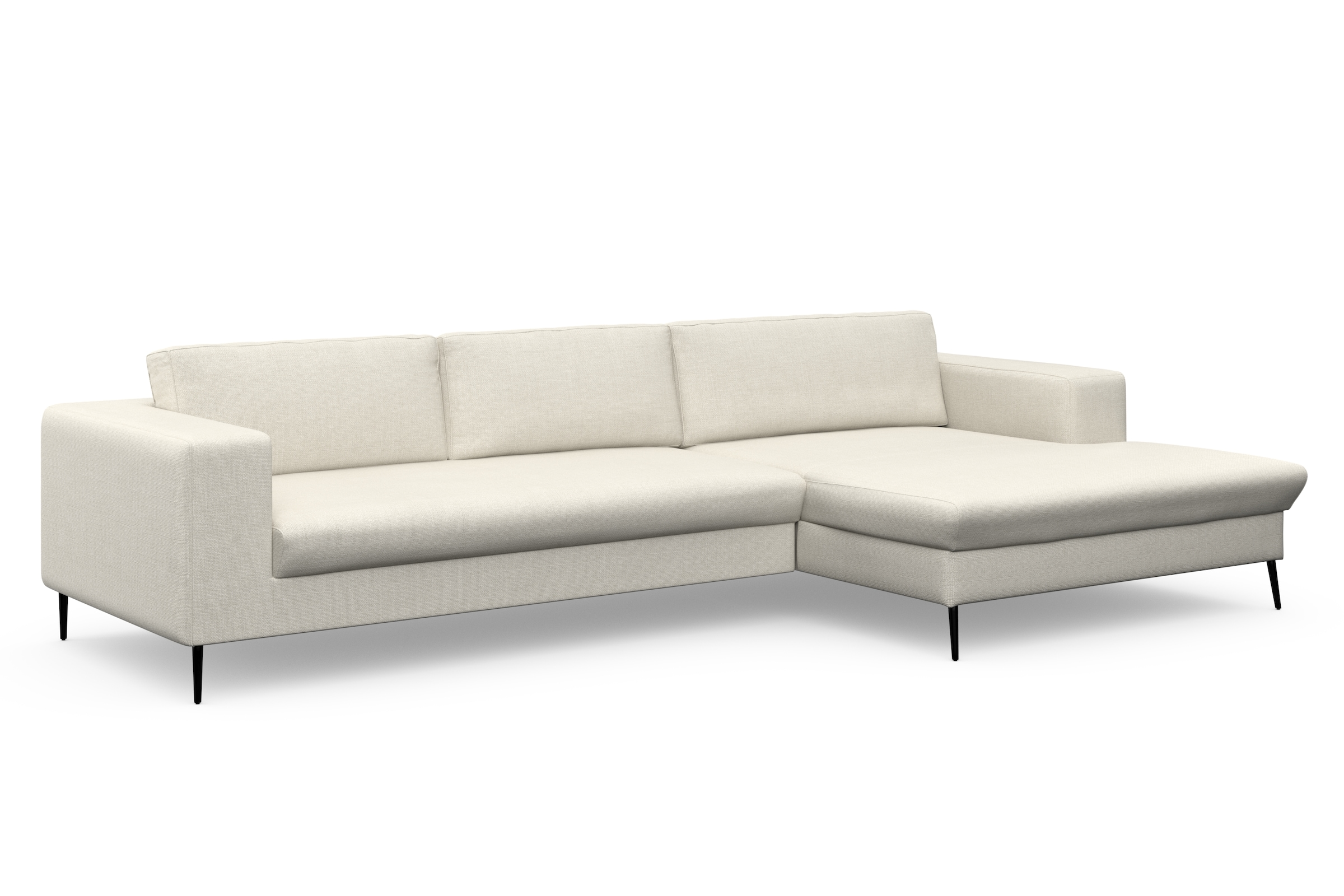 DOMO collection Ecksofa »Modica, zeitlos und elegant, L-Form«, moderne Optik mit extrabreiter Recamiere, auch in Cord