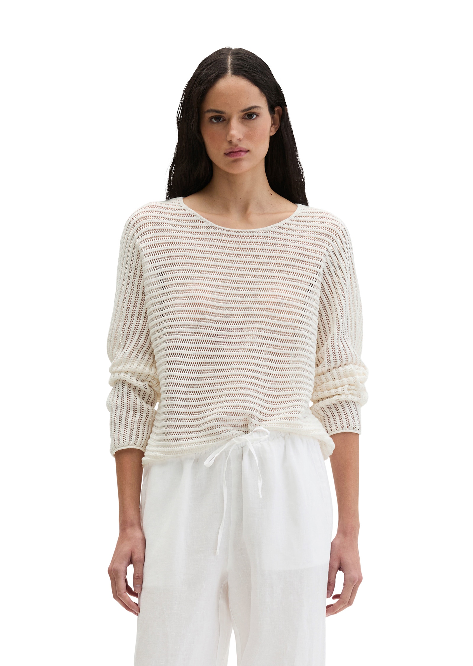 Marc OPolo Strickpullover "aus Bio-Baumwolle-Leinen-Mix" günstig online kaufen