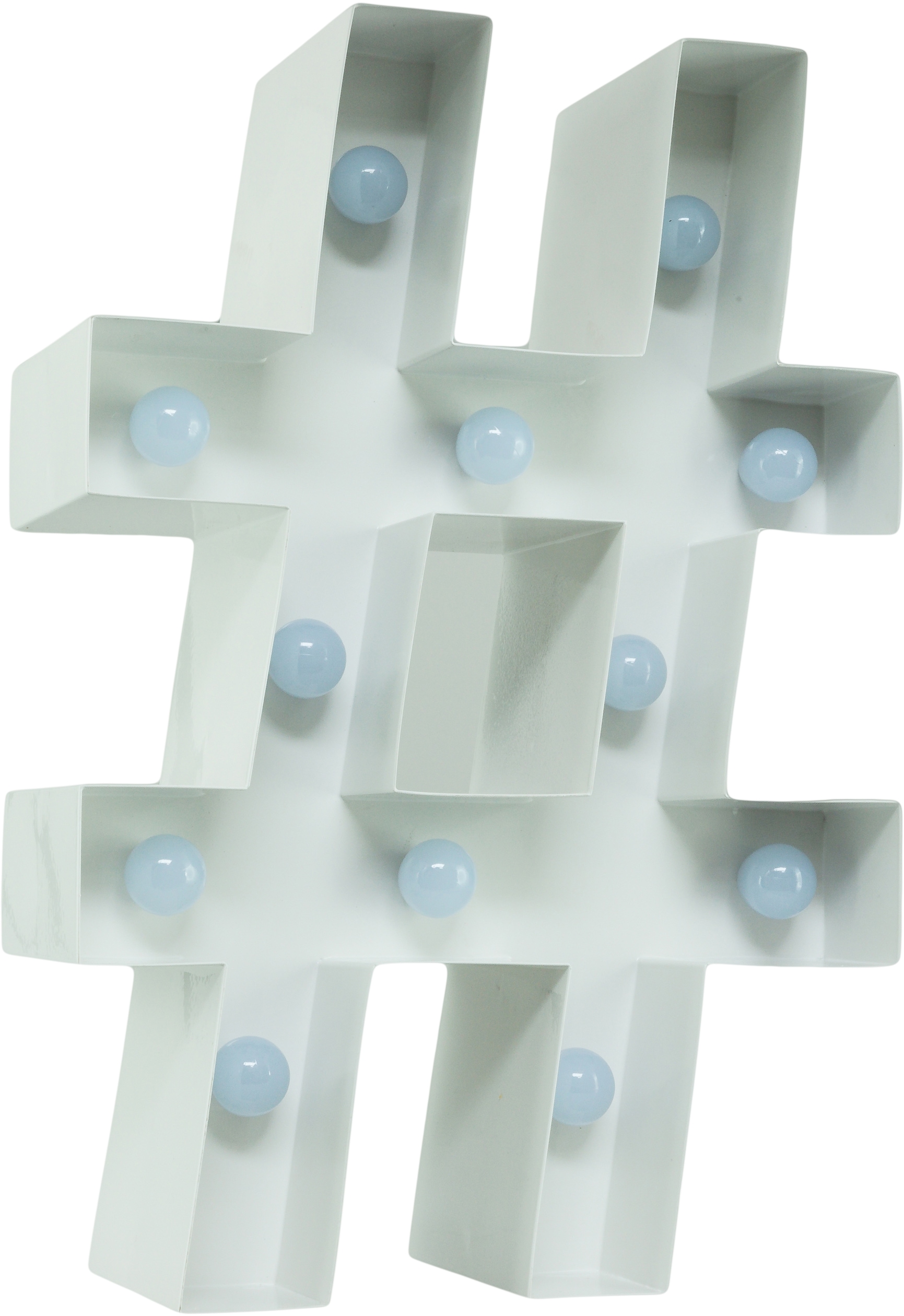 MARQUEE LIGHTS LED Dekolicht »Hashtag«, 12 flammig, Leuchtmittel LED-Modul | LED fest integriert, Wandlampe, Tischlampe Hashtag Symbol 12 Leuchtmittel - 26x38 cm