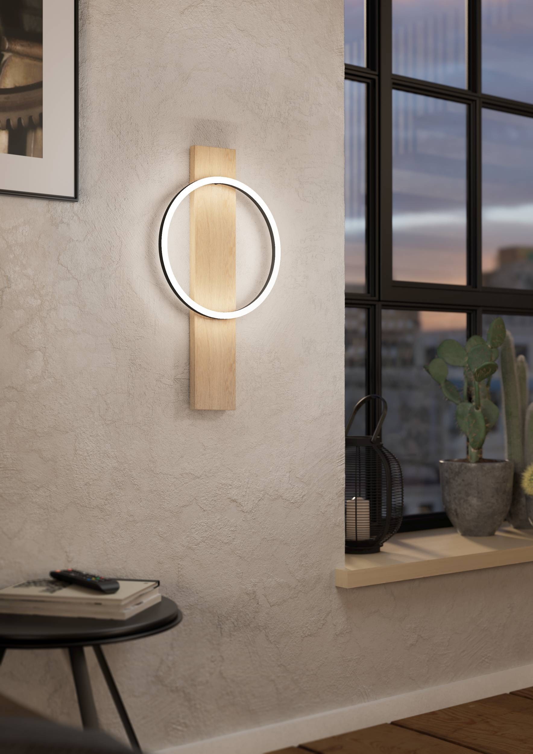 EGLO Wandleuchte »Boyal Wandlampe, FSC zerifiziert, Holz, Metall, Flurlampe, Lampe« LED-Modul 1 Stk. Warmweiß