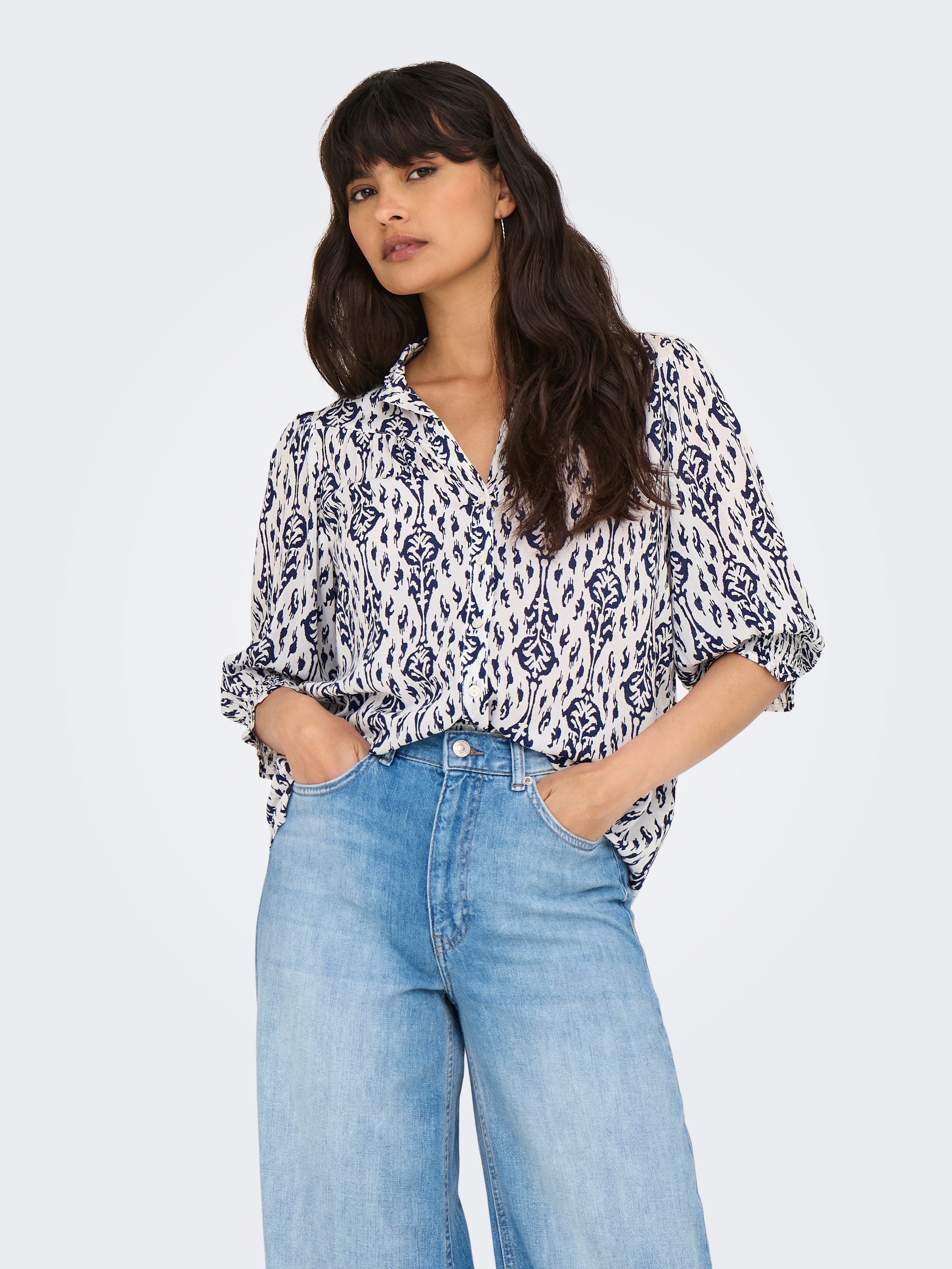 ONLY Kurzarmbluse "ONLRAYA 3/4 SHIRT WVN NOOS" Viskose, regular fit günstig online kaufen